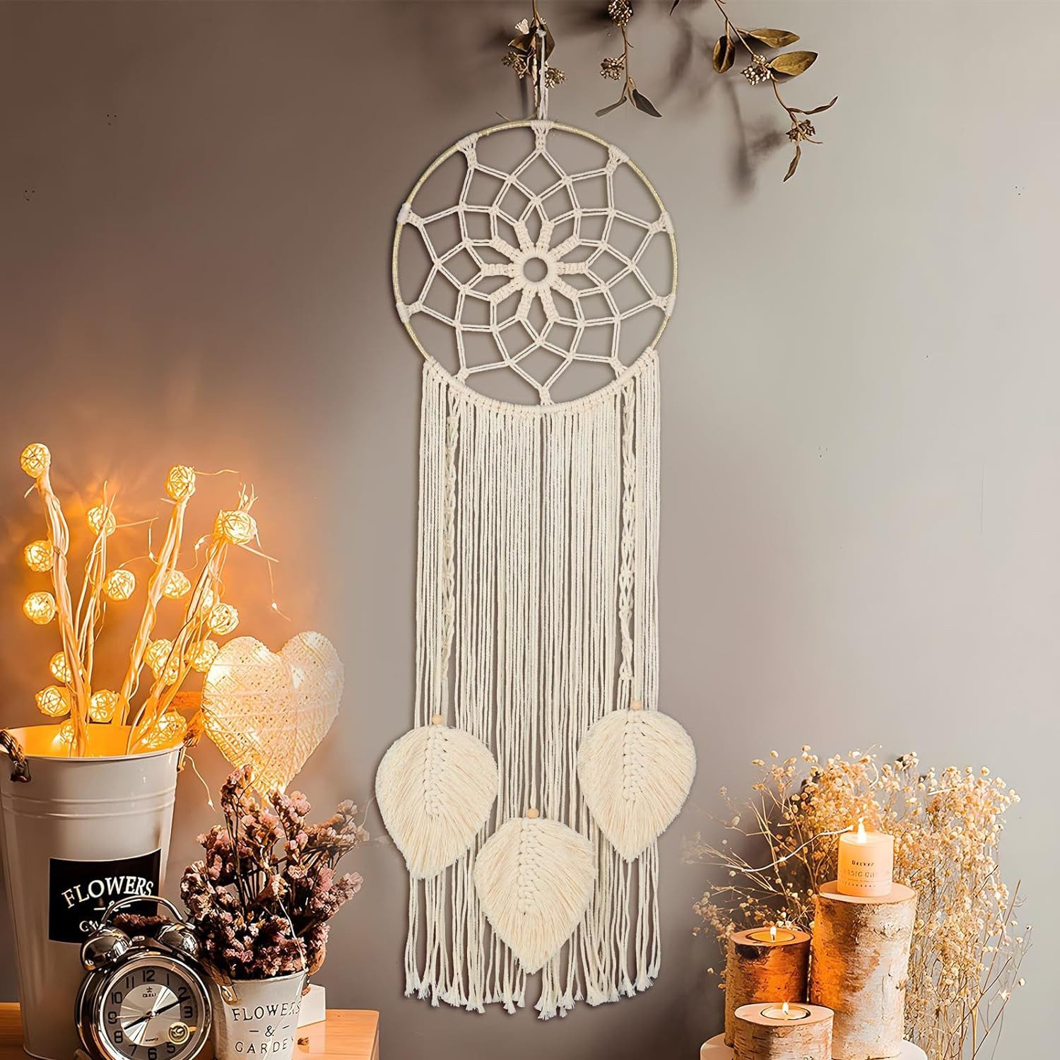 Coonoor Wanddekoobjekt Makramee Traumfänger Gross Boho Dreamcatcher Handgef günstig online kaufen
