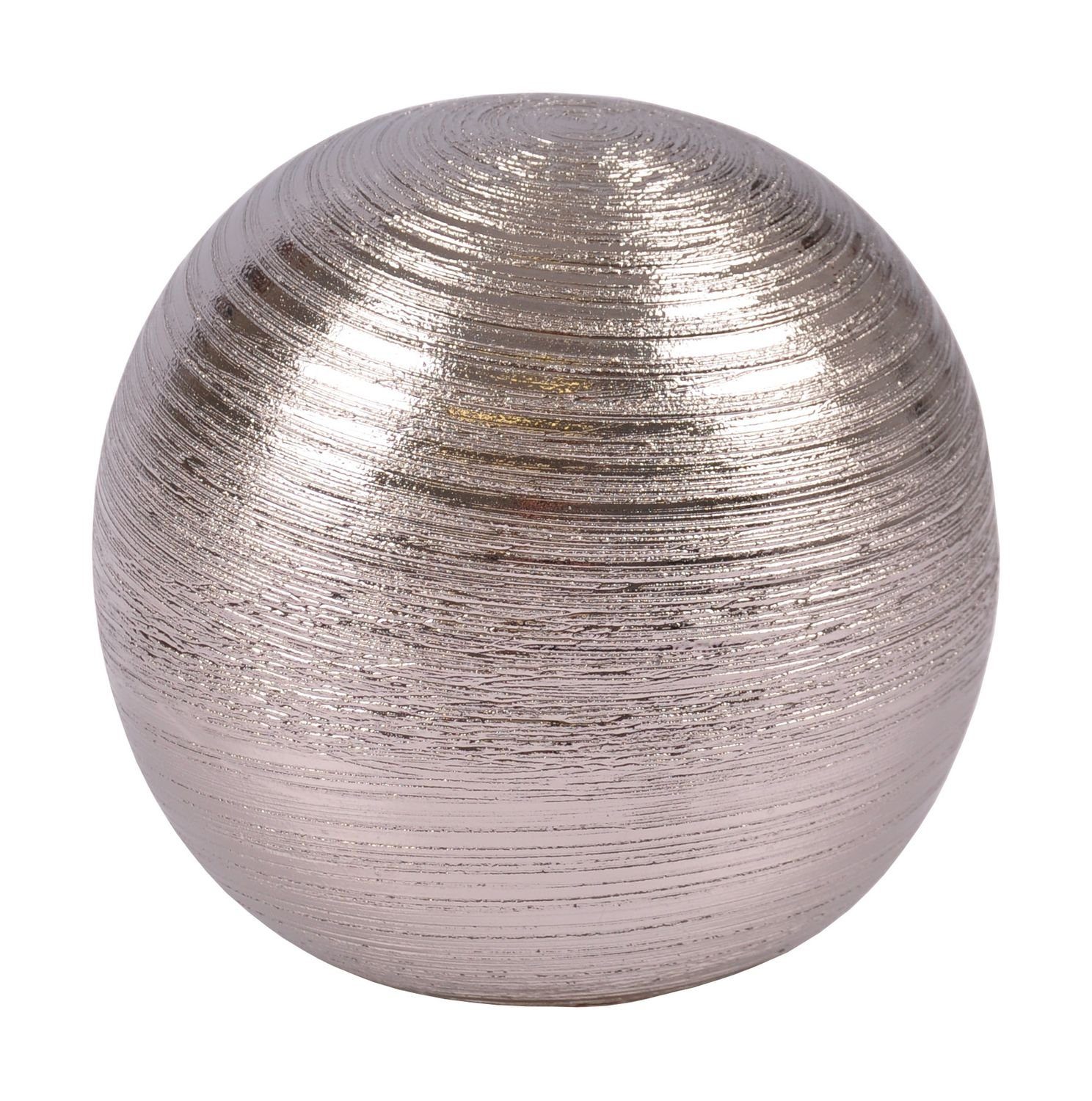 Tischdeko Dekokugel Keramik aus silber New 12,5cm Dekofigur Ku Dekofigur Home Silberkugel