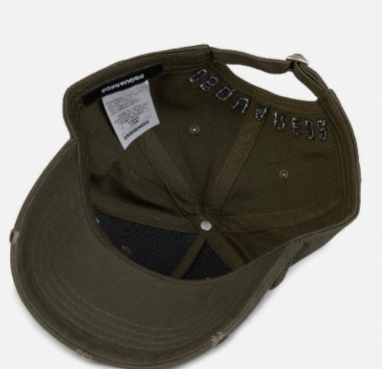 Dsquared2 Baseball Cap Icon Kappe Basebalkappe Trucker Mütze Verstellbarer Riemen, dezente Destroyed-Effekte, Gebogener Schirm