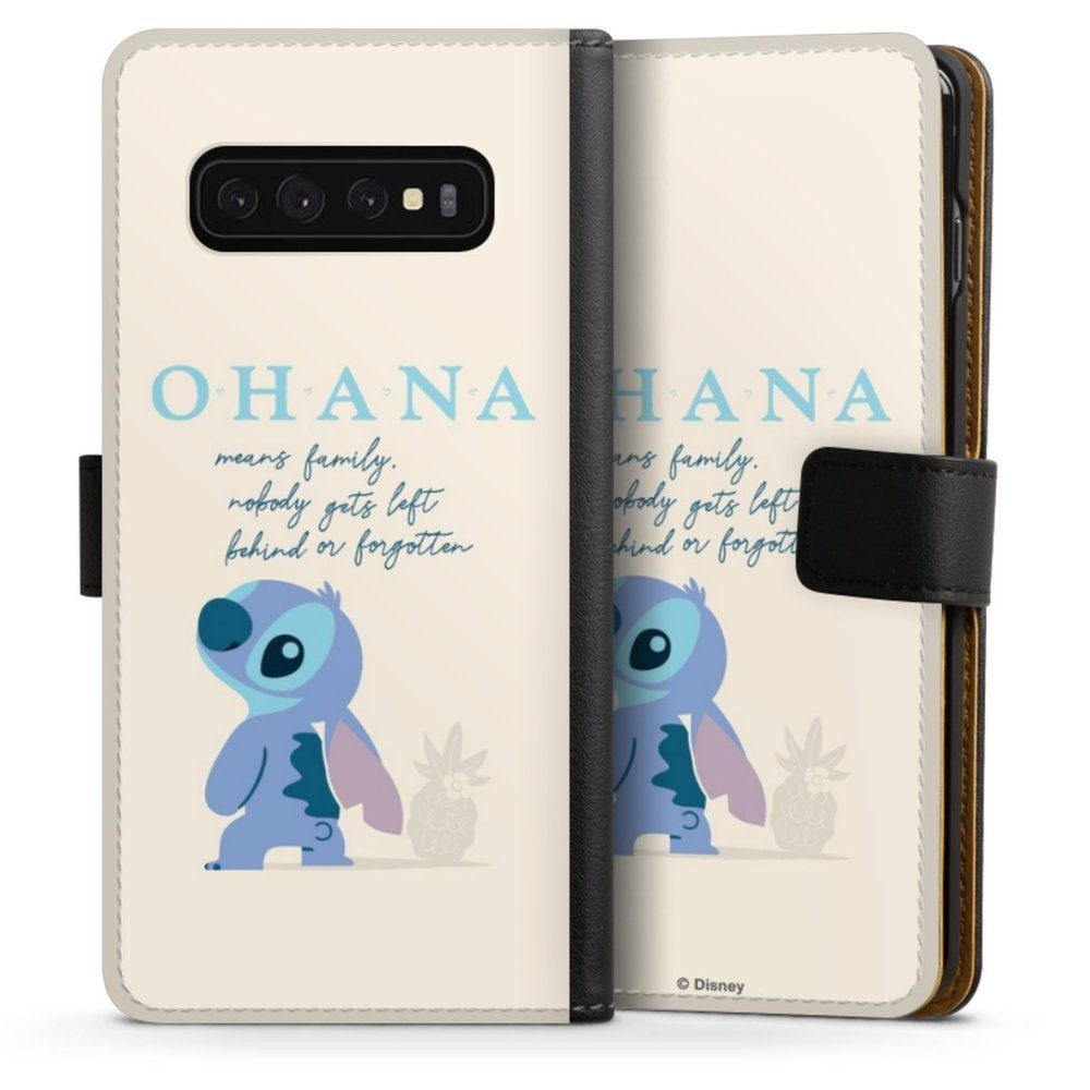 DeinDesign Handyhülle Lilo & Stitch Offizielles Lizenzprodukt Disney Ohana  Stitch, Samsung Galaxy S10 Hülle Handy Flip Case Wallet Cover