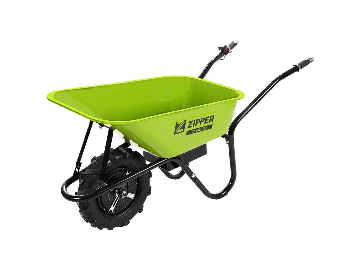 ZIPPER Motorschubkarre ZI-EWB500, 75 l, Set, inkl. Akku und Ladegerät, 150 kg Traglast, 75 L Fassungsveremögen