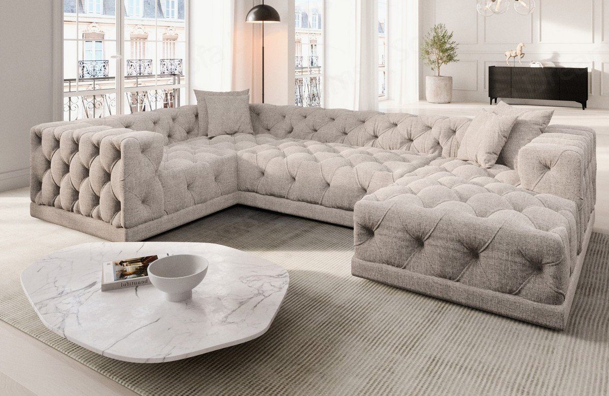 Sofa Dreams Wohnlandschaft Strukturstoff Stoff Polster Sofa Palma U Form Stoffsofa Modern