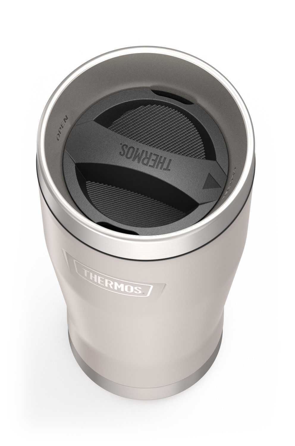 THERMOS Thermobecher ICON MUG, rutschfester Boden, 360° Trinkfunktion, spülmaschinenfest, 1-tlg., Edelstahl, Kunststoff, Silikon, 0,47l, 7h heiß & 22h kalt, absolut dicht, Dura-Seal-Deckel