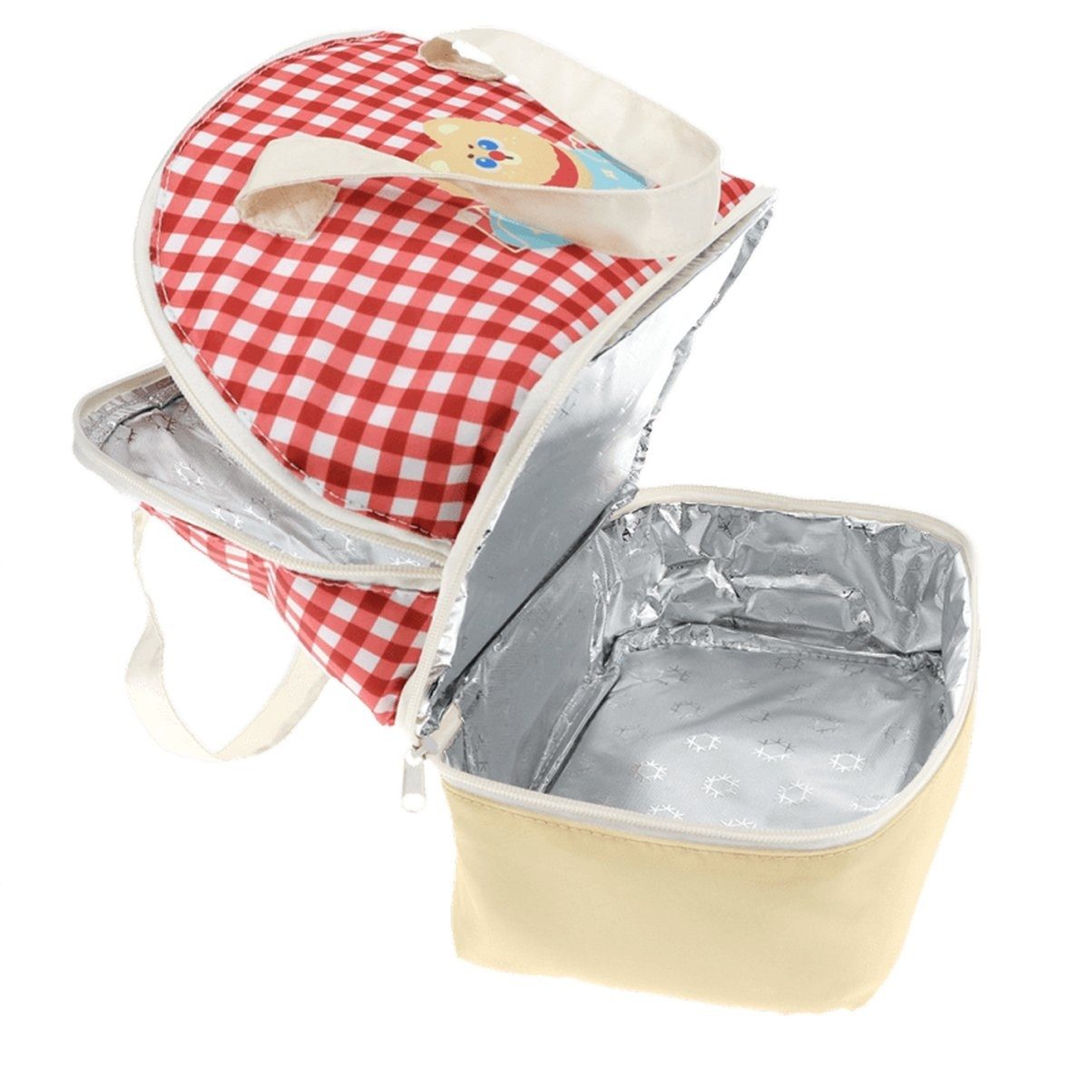 Rex London Lunchbox Kinder-Lunchtasche isolierte Tasche zwei Fächern kariert Tiermotiv
