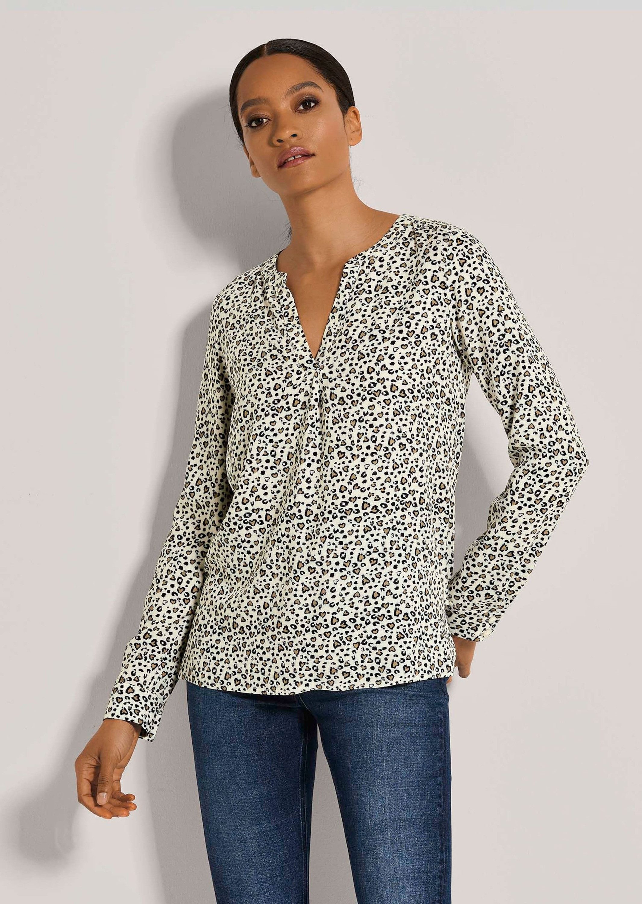 Langarmbluse Lange Bluse zum Schlüpfen