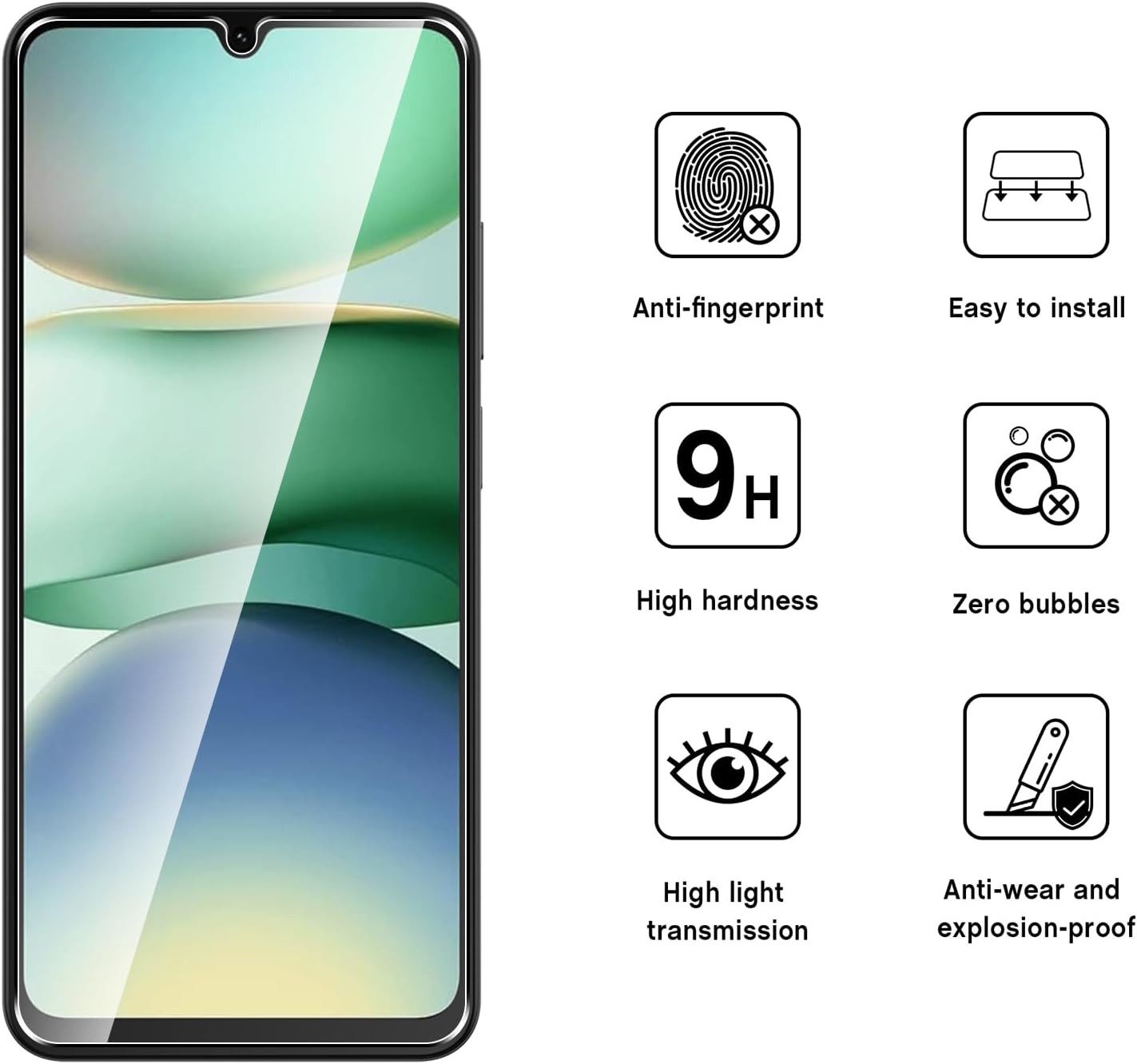 MSM Displayschutzglas 2X Schutzglas für Xiaomi Redmi A5 Display Panzerfolie Full Screen 9H – Bild 2 von 5
