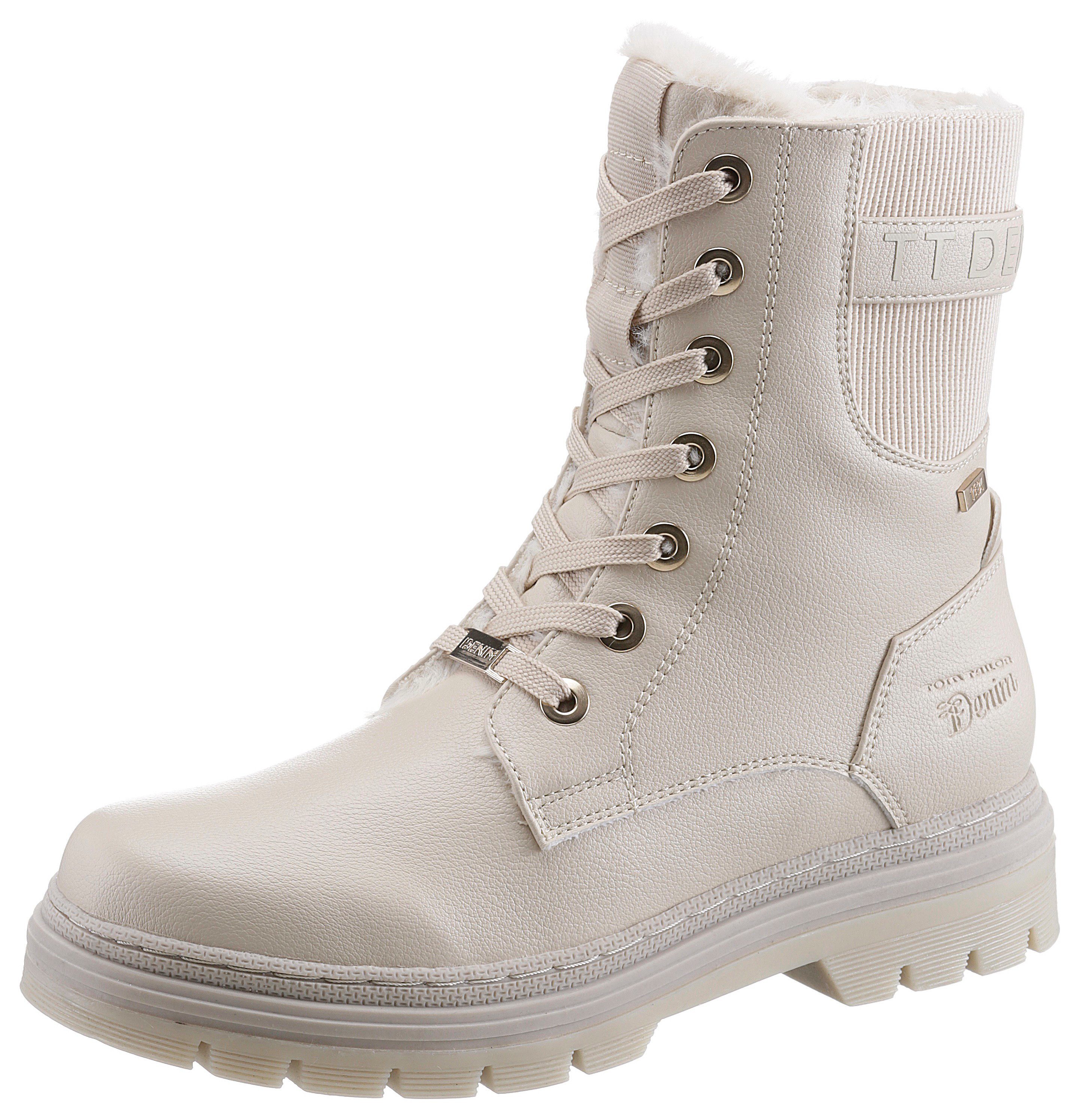 TOM TAILOR Schnürboots Winterstiefel mit Logoprägung an der Ferse günstig online kaufen