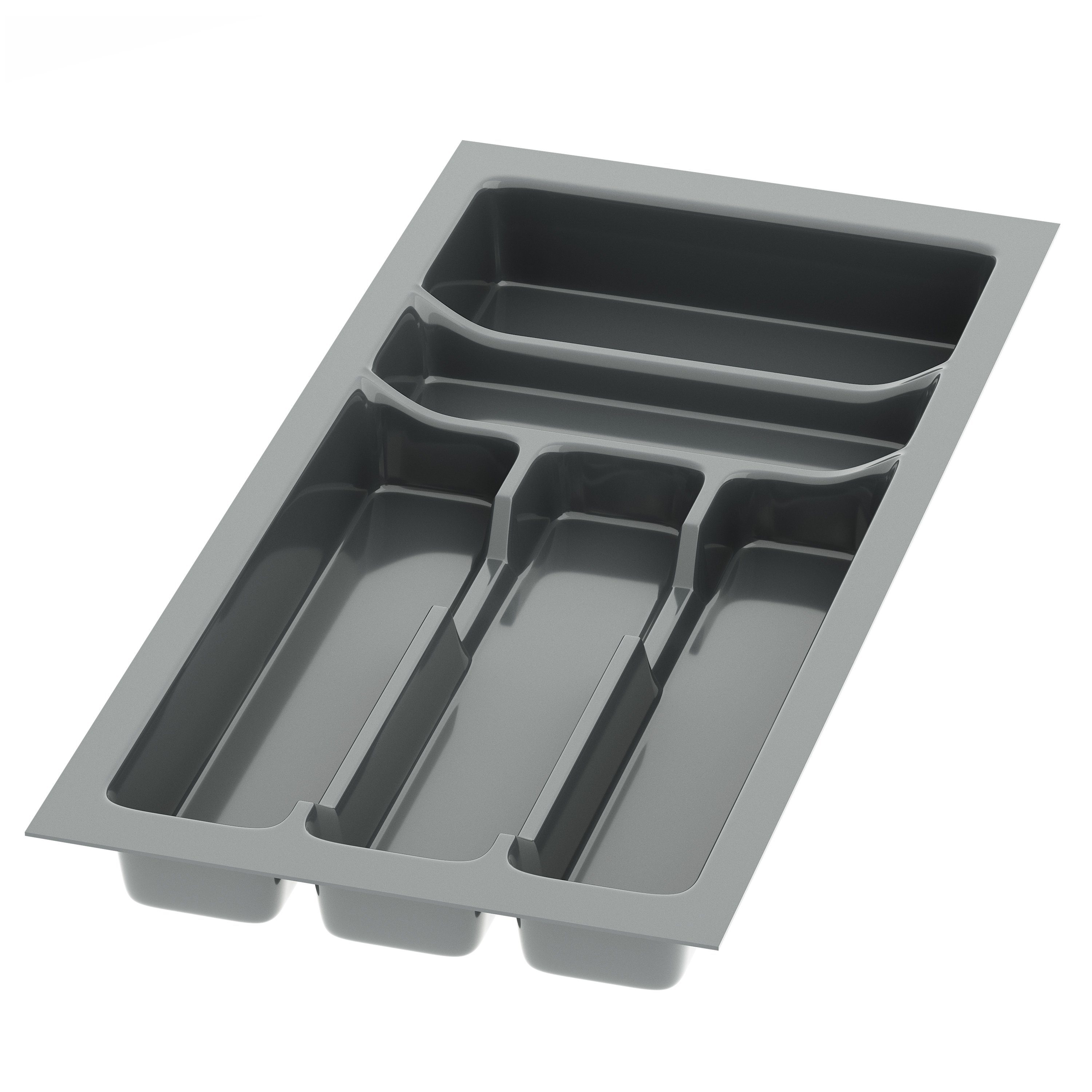 Besteckeinsatz Besteckkasten für Schubladen 30-90cm in Anthrazit