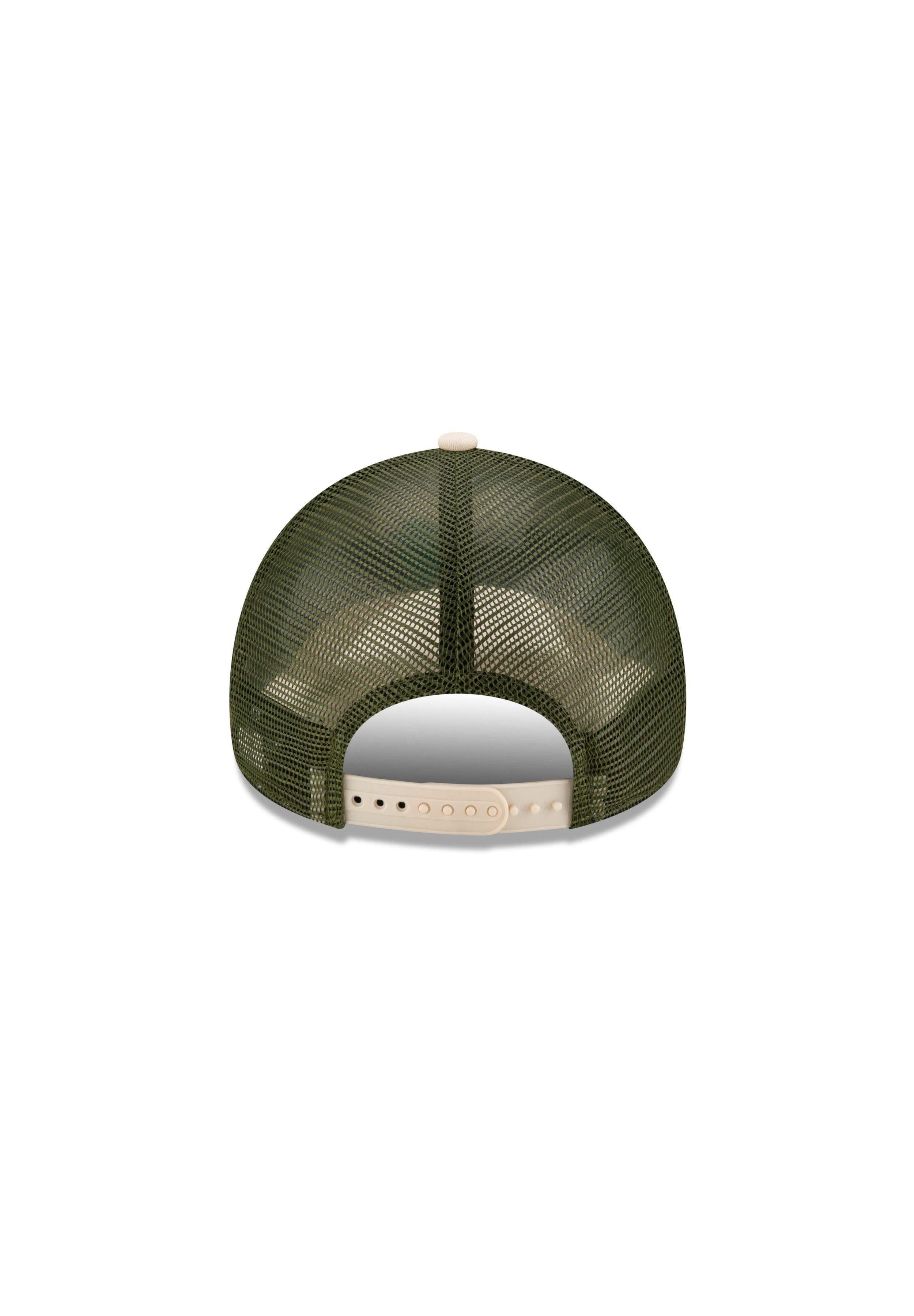 New Era Baseball Cap NE Script Patch Beige Verstellbare A-Frame Trucker Cap New Era (1-St)