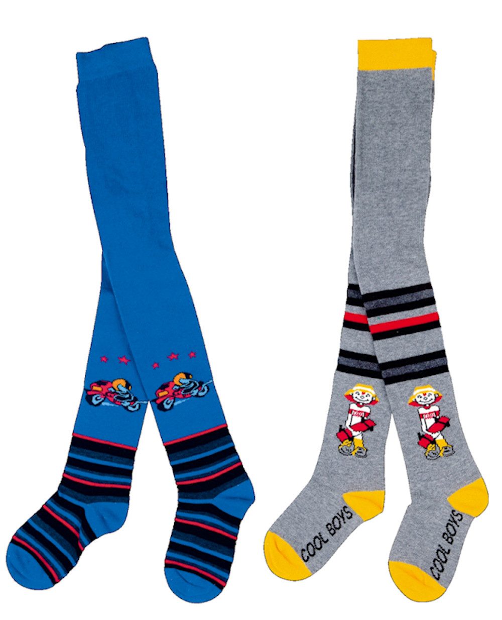 Riese Strickstrumpfhose Riese Jungen 2er Pack Strumpfhose Motorrad Skater Gr. 110/116 90 DEN (2 St)