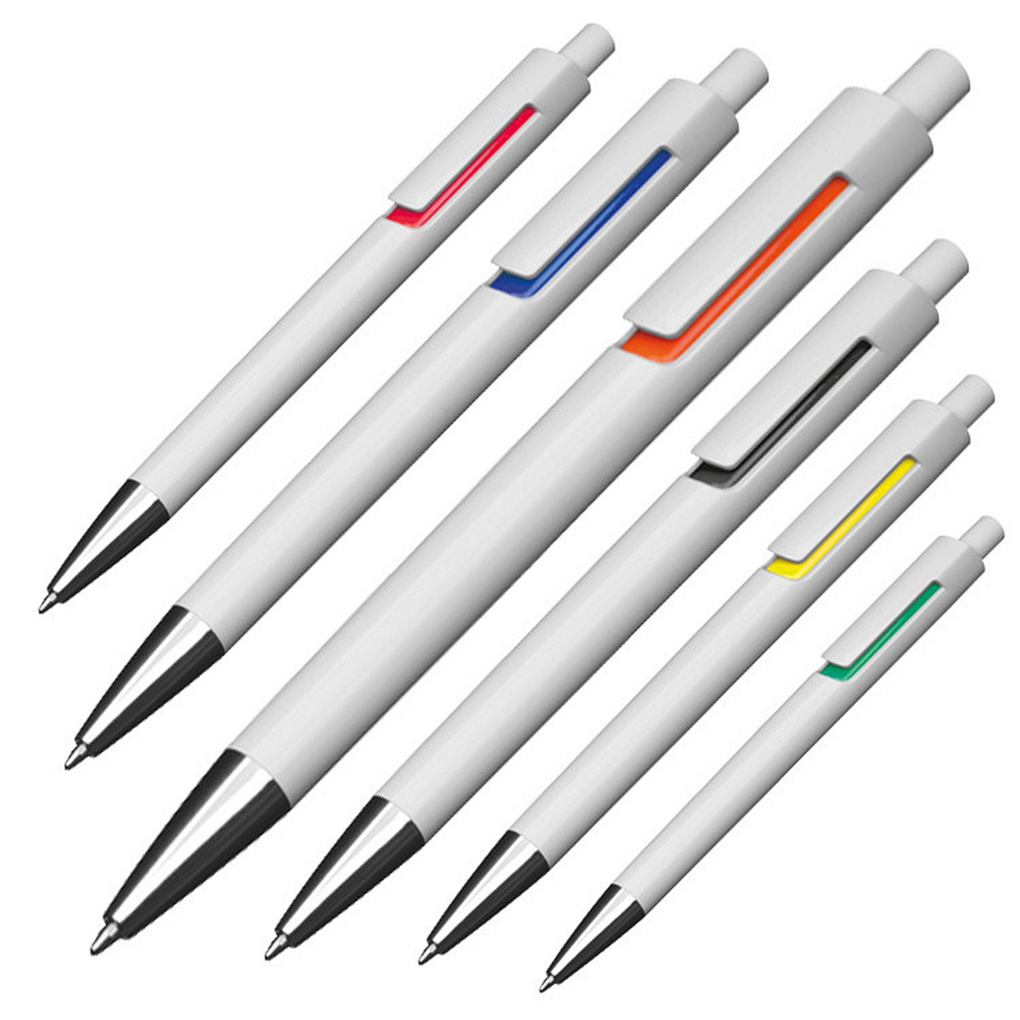 Macma Kugelschreiber 6x Kugelschreiber / mit farbigen Applikationen / 6 verschiedene Farben