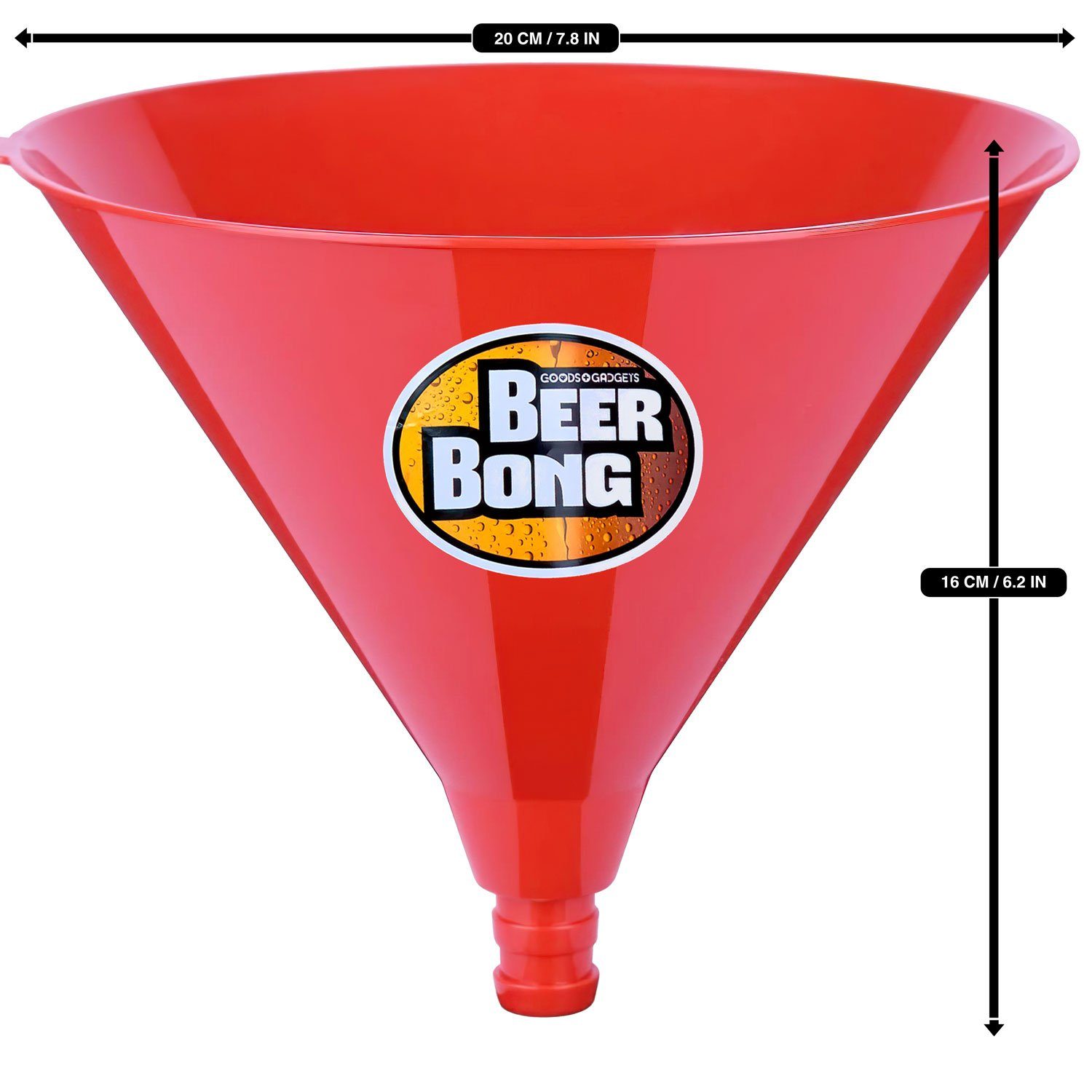 Goods+Gadgets Bierkrug GOODS+GADGETS Biertrichter mit Ventil – Party-Bier-Bong Trinkspiel, Kunststoff, Trinkspiel