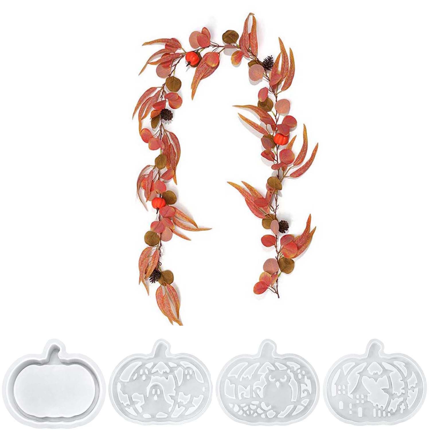 Bomiclss Silikonform 4 Stück Silikonform kürbis,Gießformen Silikon Halloween für DIY Kürbis, (4-tlg)