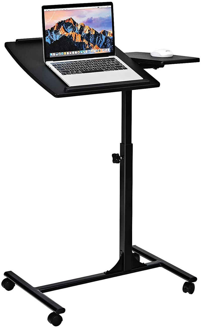 COSTWAY Laptoptisch »Notebooktisch Schreibtisch Bett«, auf Rollen, U-Förmig, höhenverstellbar&neigungsverstellbar, 93cm