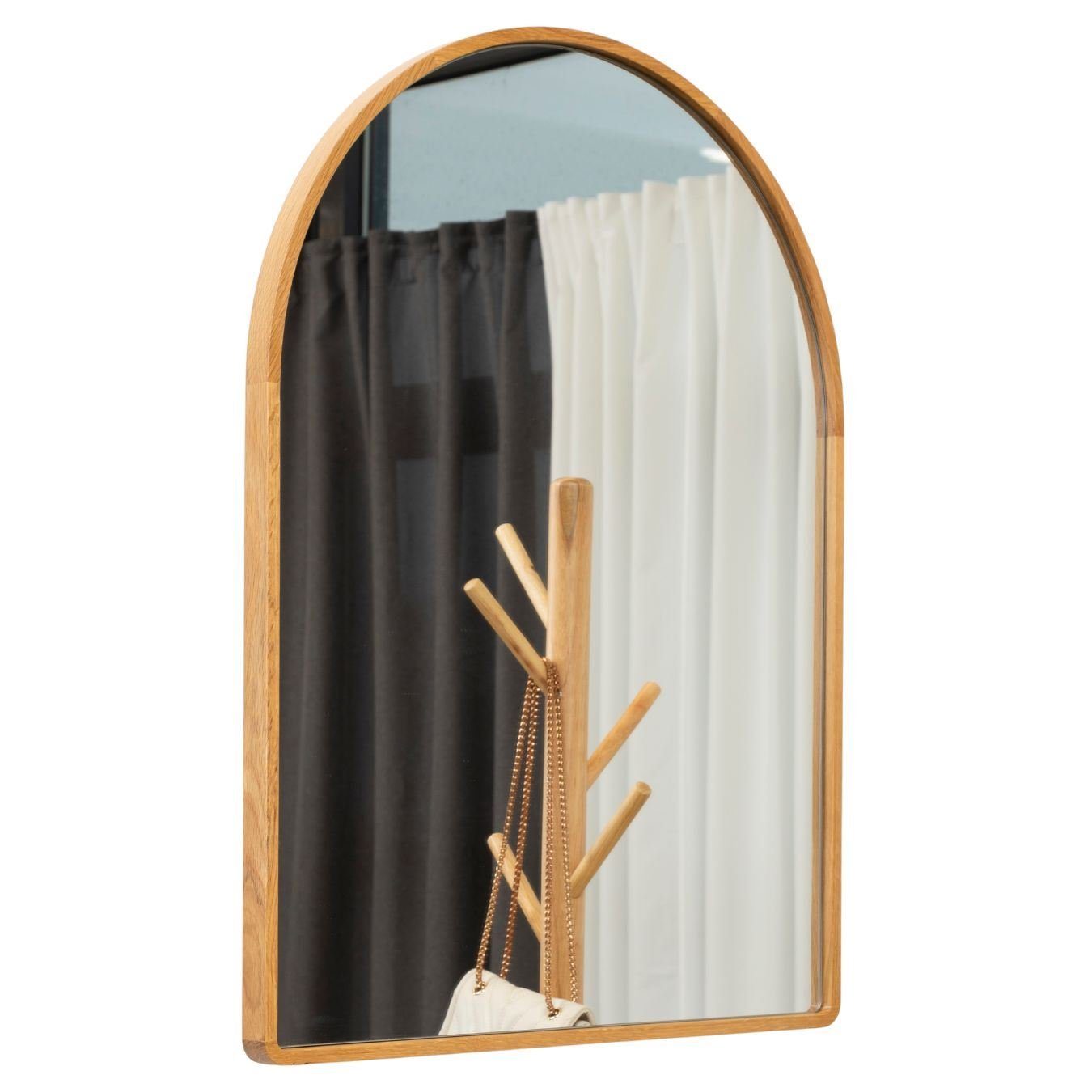 Terra Home Wandspiegel Spiegel Bogenform cm, (braun), Eiche 60x80 Badezimmerspiegel Landa Flurspiegel
