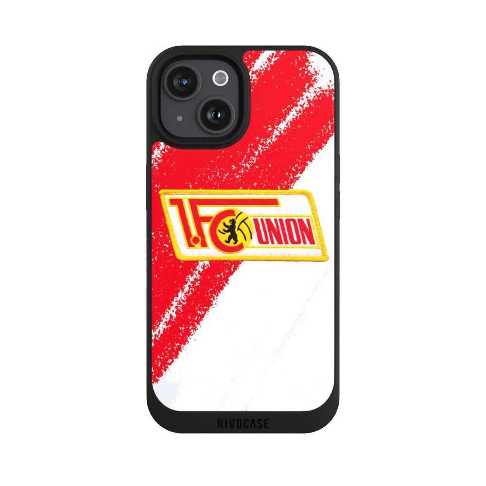 NIVOCASE Handyhülle Offizielles Lizenzprodukt 1. FC Union Berlin Logo, Apple iPhone 15 Handyhülle Hülle NIVOpure Case Schwarz