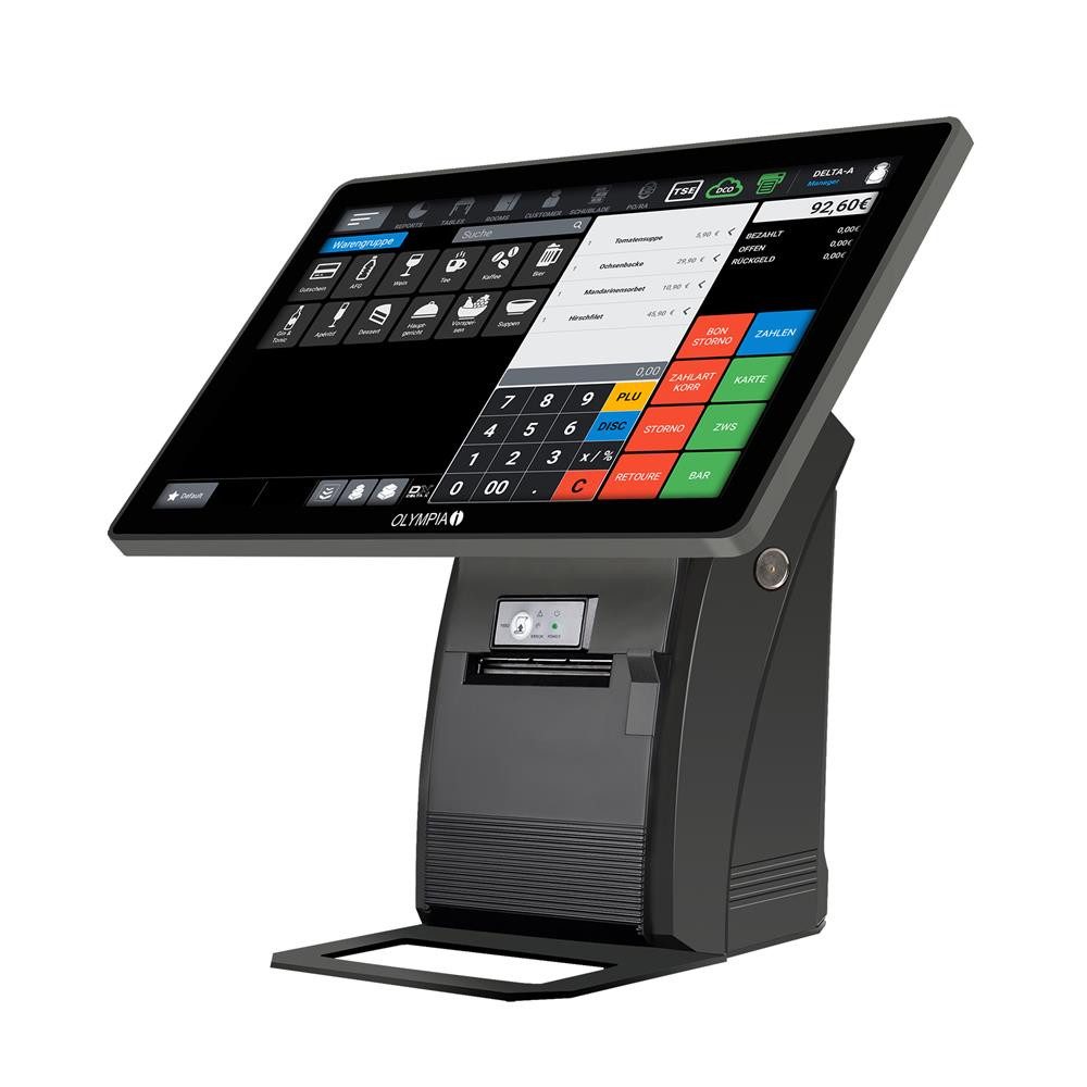 OLYMPIA OFFICE Registrierkasse T215, Kassensystem für Restaurant und Gastronomie, schwarz