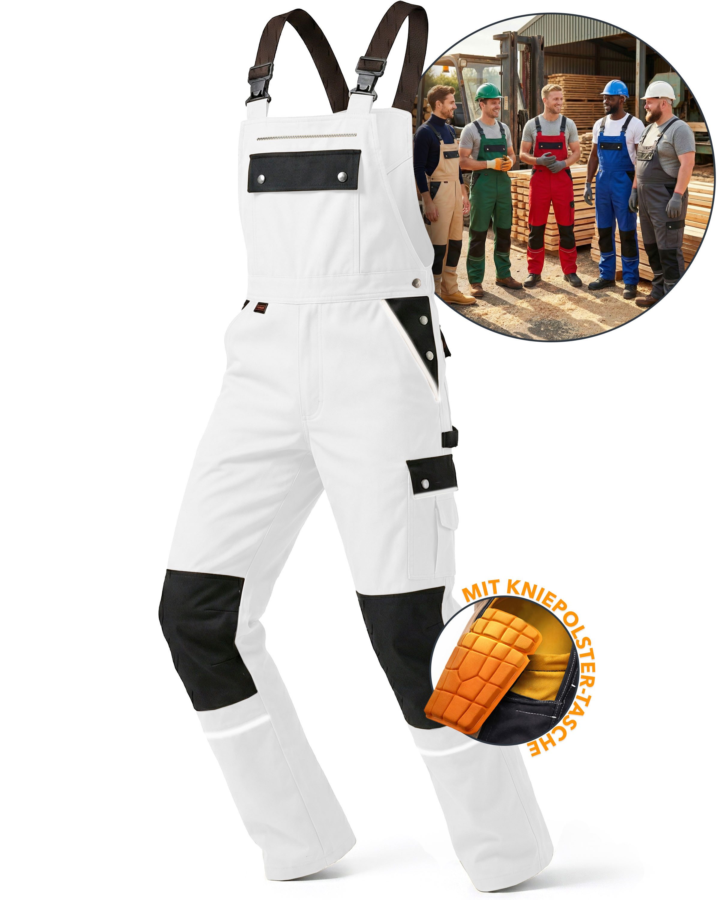 TMG International Arbeitslatzhose Latzhose Arbeitshose Cargohose Overall Blaumann