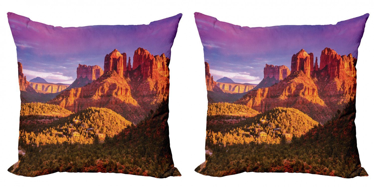 Abakuhaus Arizona Sky Digitaldruck, und Cliffs (2 Stück), Modern Rock Violet Doppelseitiger Accent Kissenbezüge