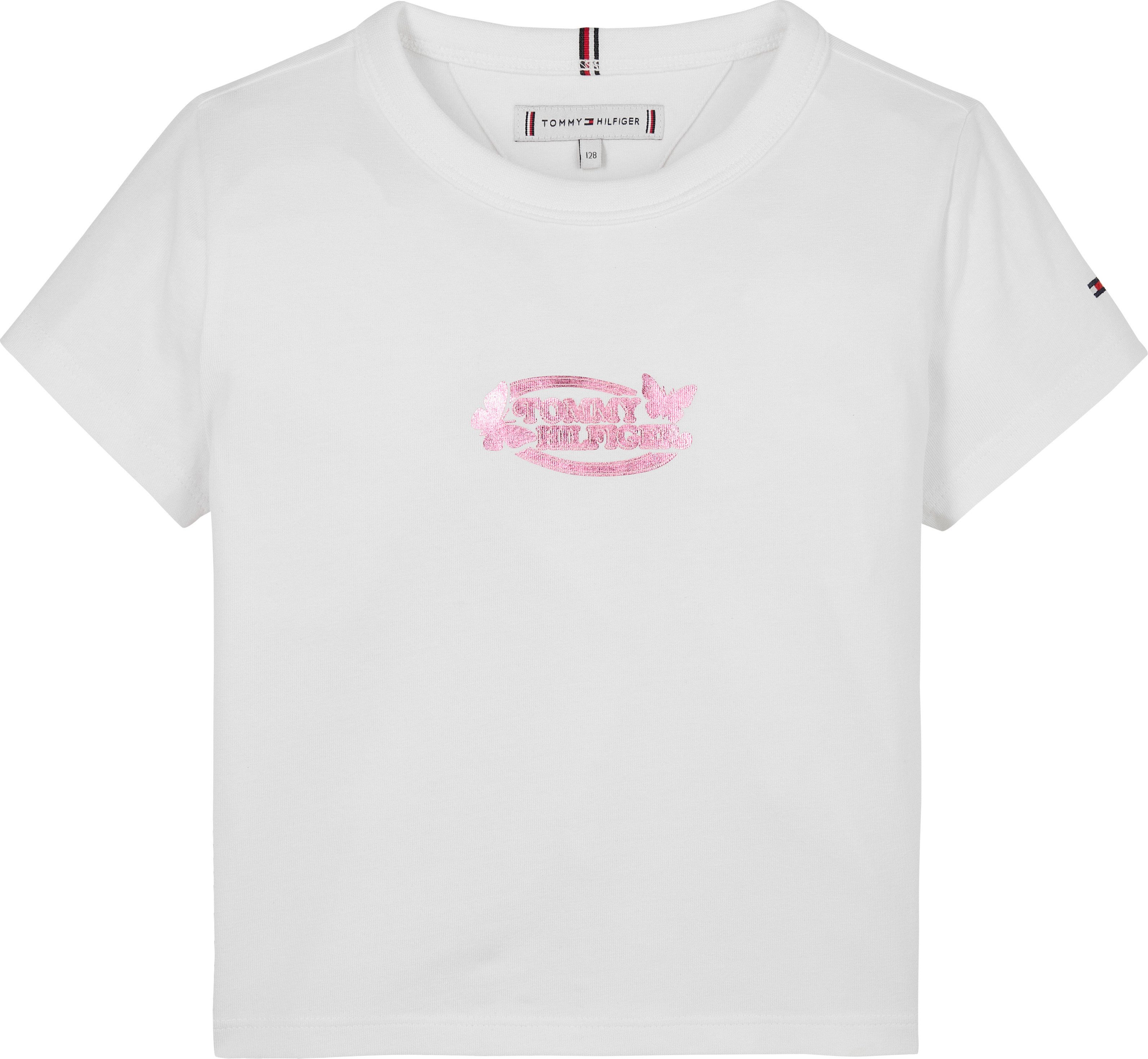Tommy Hilfiger T-Shirt BUTTERFLY GRAPHIC TEE SS für Kinder bis 16 Jahre, mit glänzendem Druck