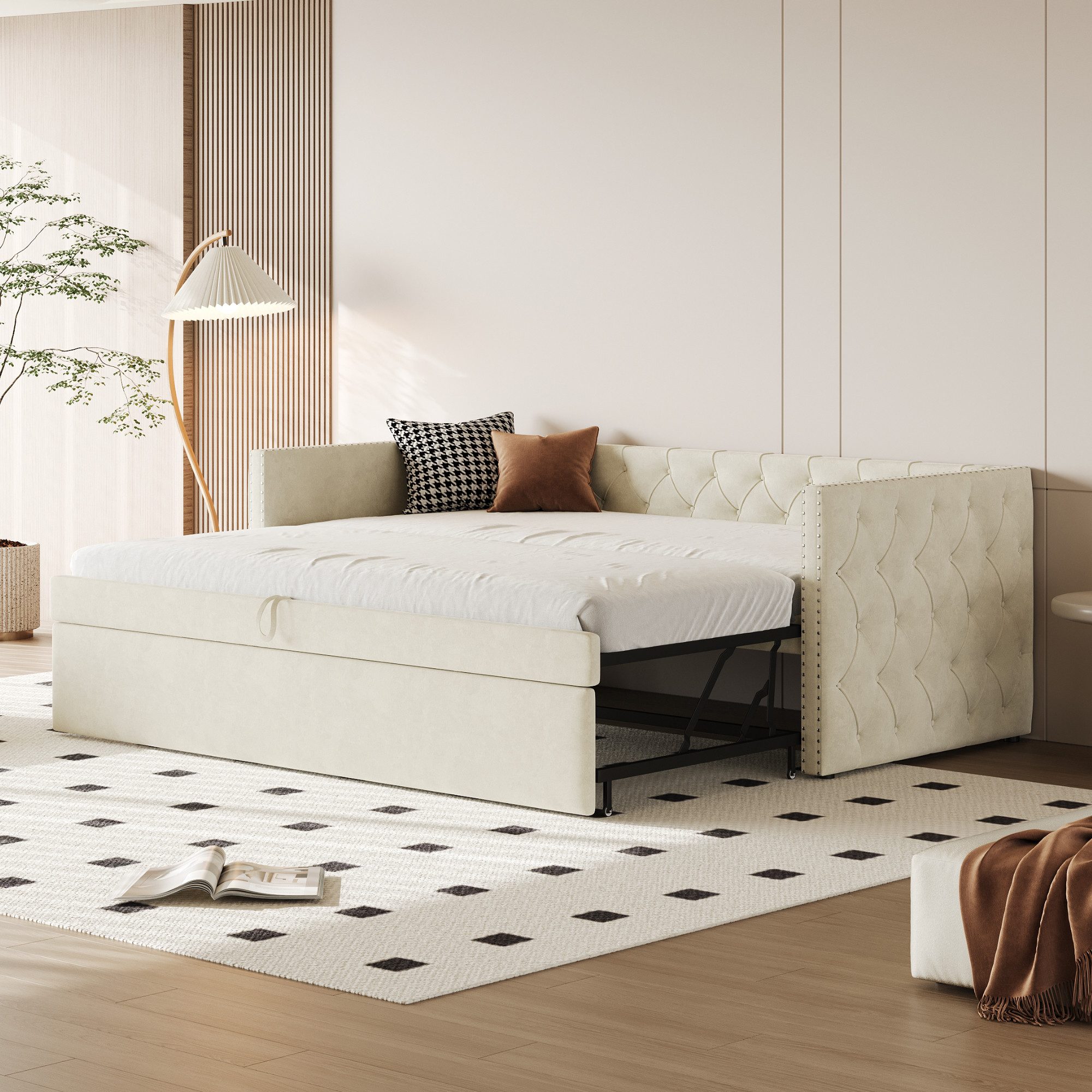 Odikalo Schlafsofa Doppelbett Polsterbett Ausziehbares Gästebett(ohne günstig online kaufen