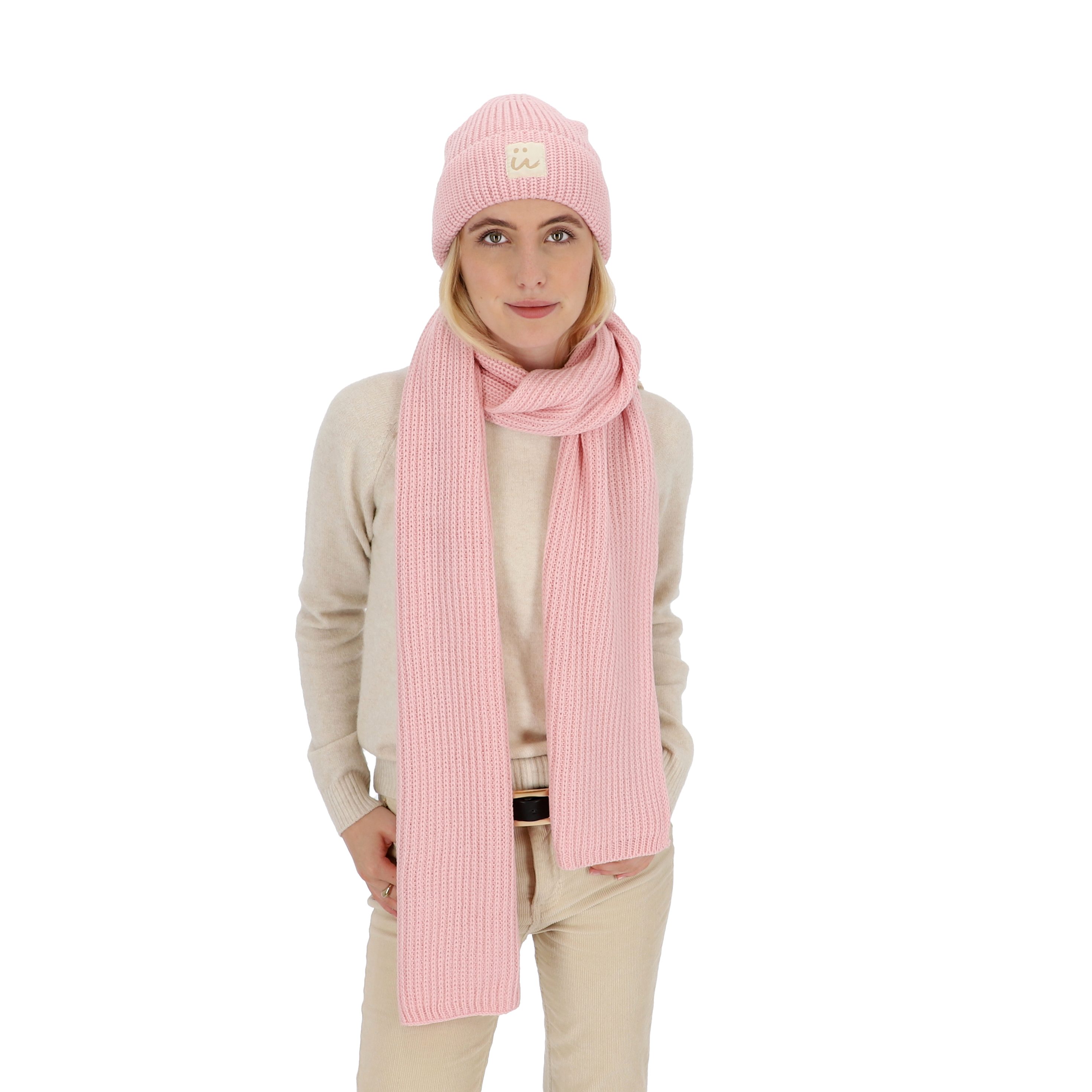 halsüberkopf Accessoires Modeschal Strickschal mit Rippe, in tollen Farben! rosé