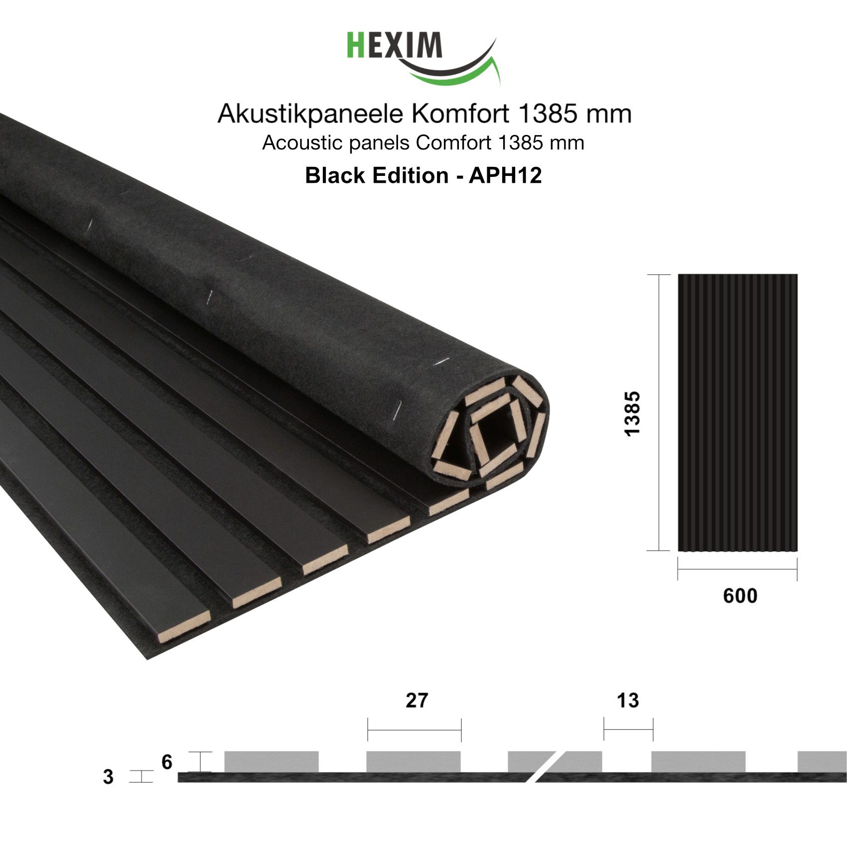 Hexim Wanddekoobjekt APH12 (Akustikpaneele 138,5x60cm - günstig online kaufen