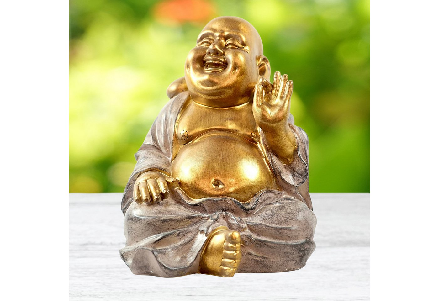 MF Buddhafigur XXL Lachende Buddha Figur mit dickem Bauch