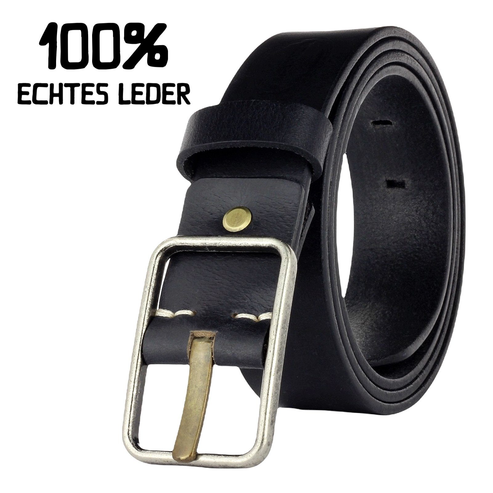 Ledergürtel Gürtel Ledergürtel 3,5cm breit Echt Leder Jeansgürtel Unisex