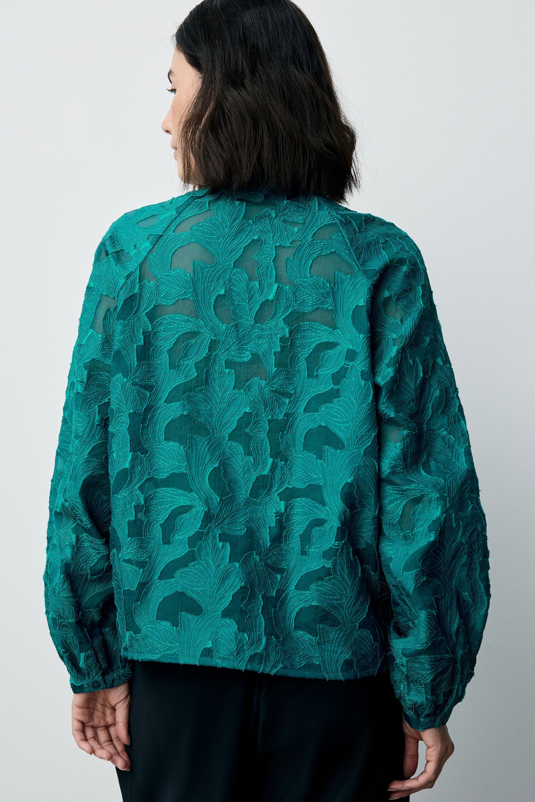 Next Langarmbluse Langärmelige Jacquard-Bluse (1-tlg)