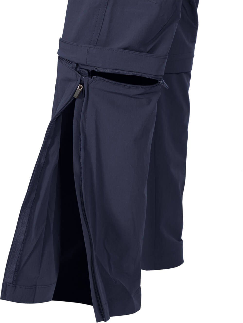 Bergson Zip-off-Hose blau Zipp-Off peacoat Herren Doppel T-ZIPP pflegeleicht, vielseitig, Wanderhose, Normalgrößen, QUEENSLAND mit