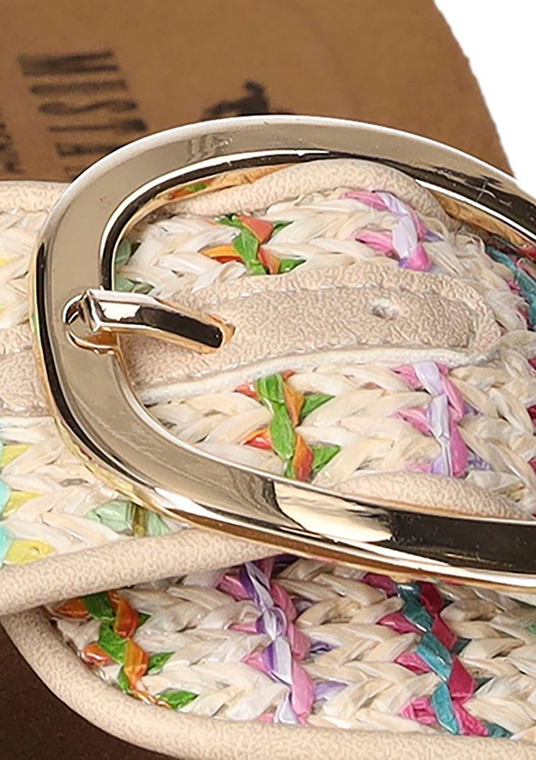 Mustang Shoes Pantolette, Flats, Sommerschuh, Sandale in Flechtoptik günstig online kaufen