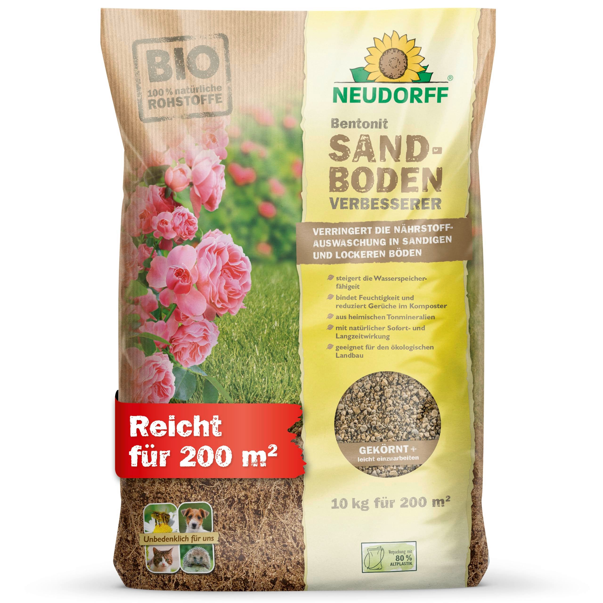 Tonmehl Bentonit Bio SandbodenVerbesserer für 200 m² - 10 kg
