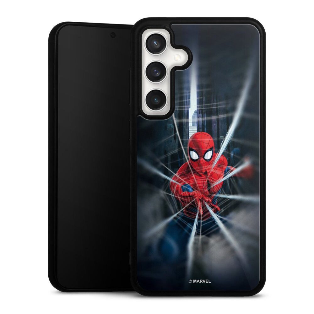 DeinDesign Handyhülle Marvel Spider-Man Kinofilm Spider-Man Webs In Action, Samsung Galaxy S24 FE 5G Gallery Case Glas Hülle