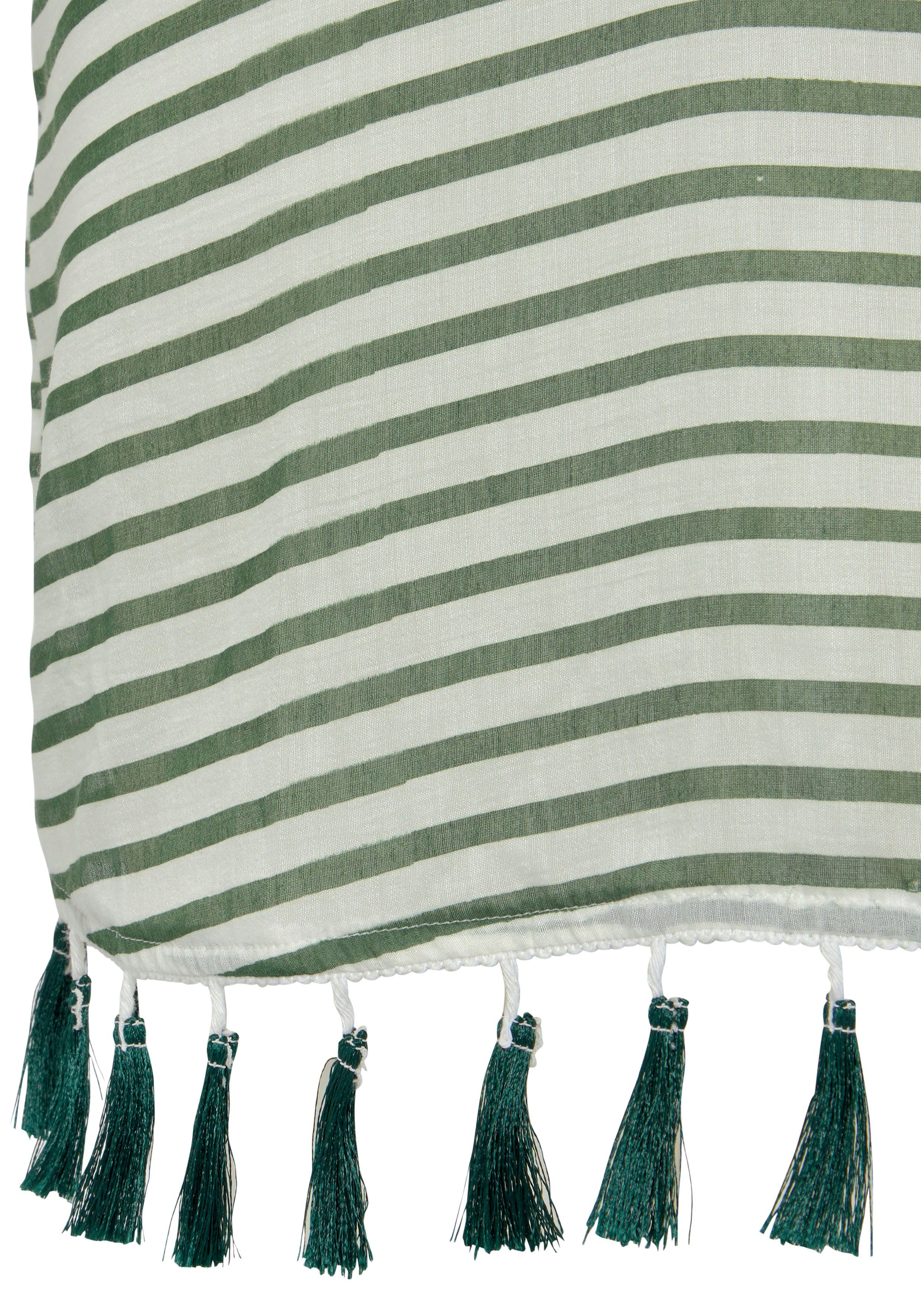 Venice Beach Chiffontunika mit Streifenprint, Quasten mit Fransen, Cover-Up