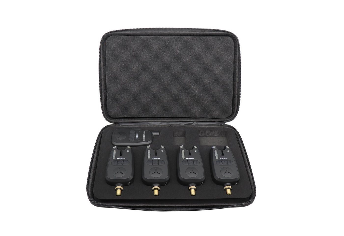AGEM Bissanzeiger Angeln Set 4+1 mit Funk Karpfen LED Wasserdicht Funk Bissanzeiger 150m, (5-St)