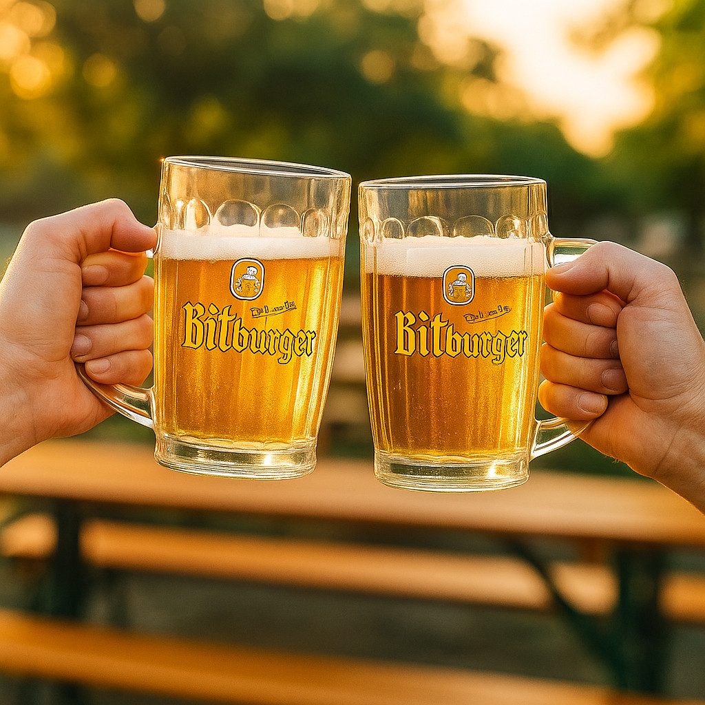 Bitburger Bierglas Bitburger Bierkrug Set 6× 0,3 L – Original Biergläser – Geeicht