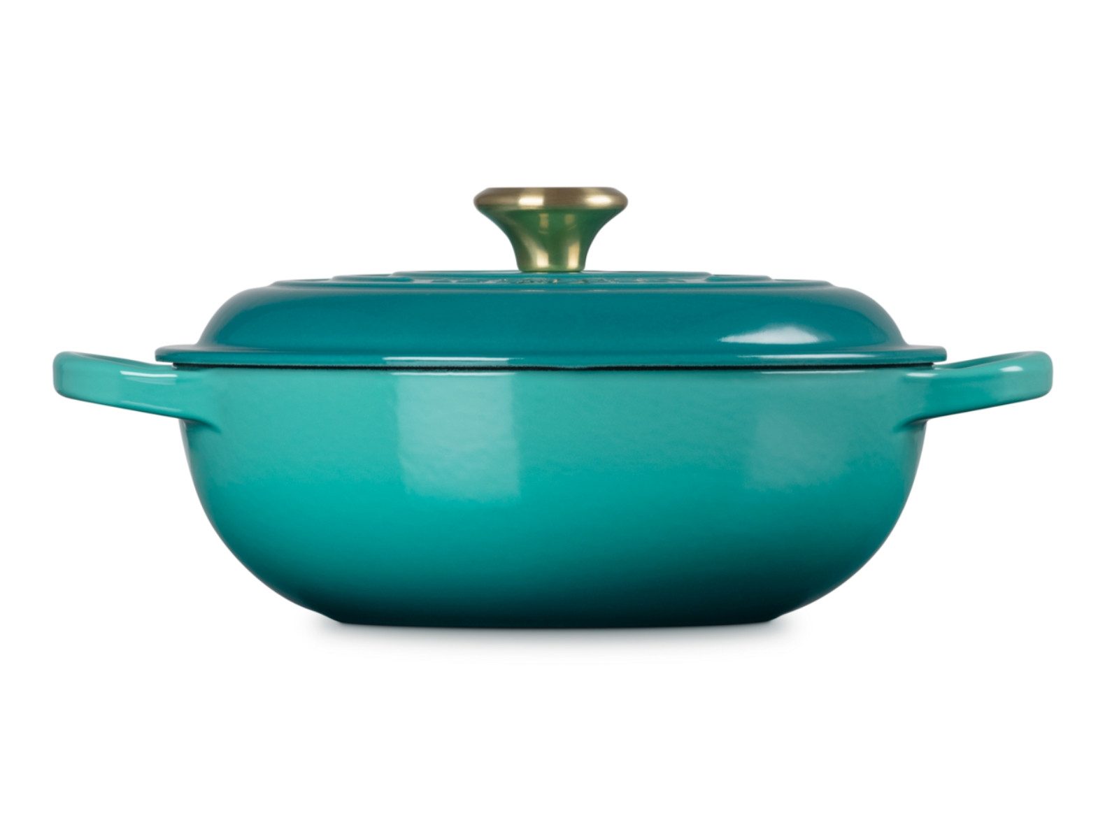 LE CREUSET Bräter Stew Pot Signature rund bleu riviera 22cm, Emailliertes Gusseisen