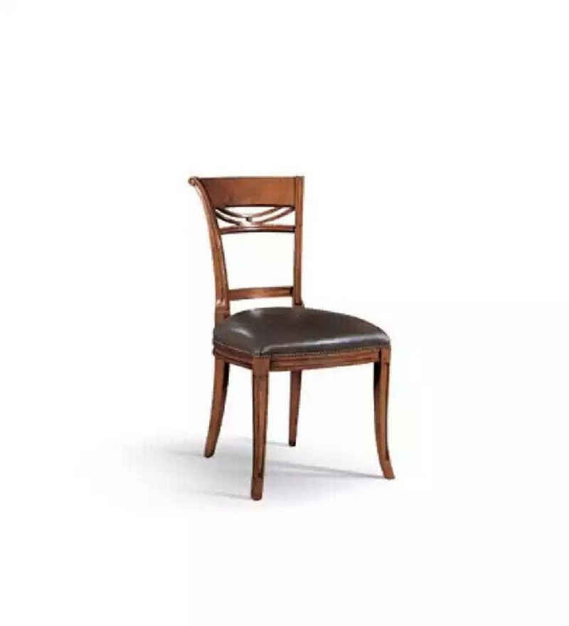 JVmoebel Esszimmerstuhl Brauner Stuhl Polster Holz Klassische Stühle Luxus Design Neu (1 St), Made in Italy