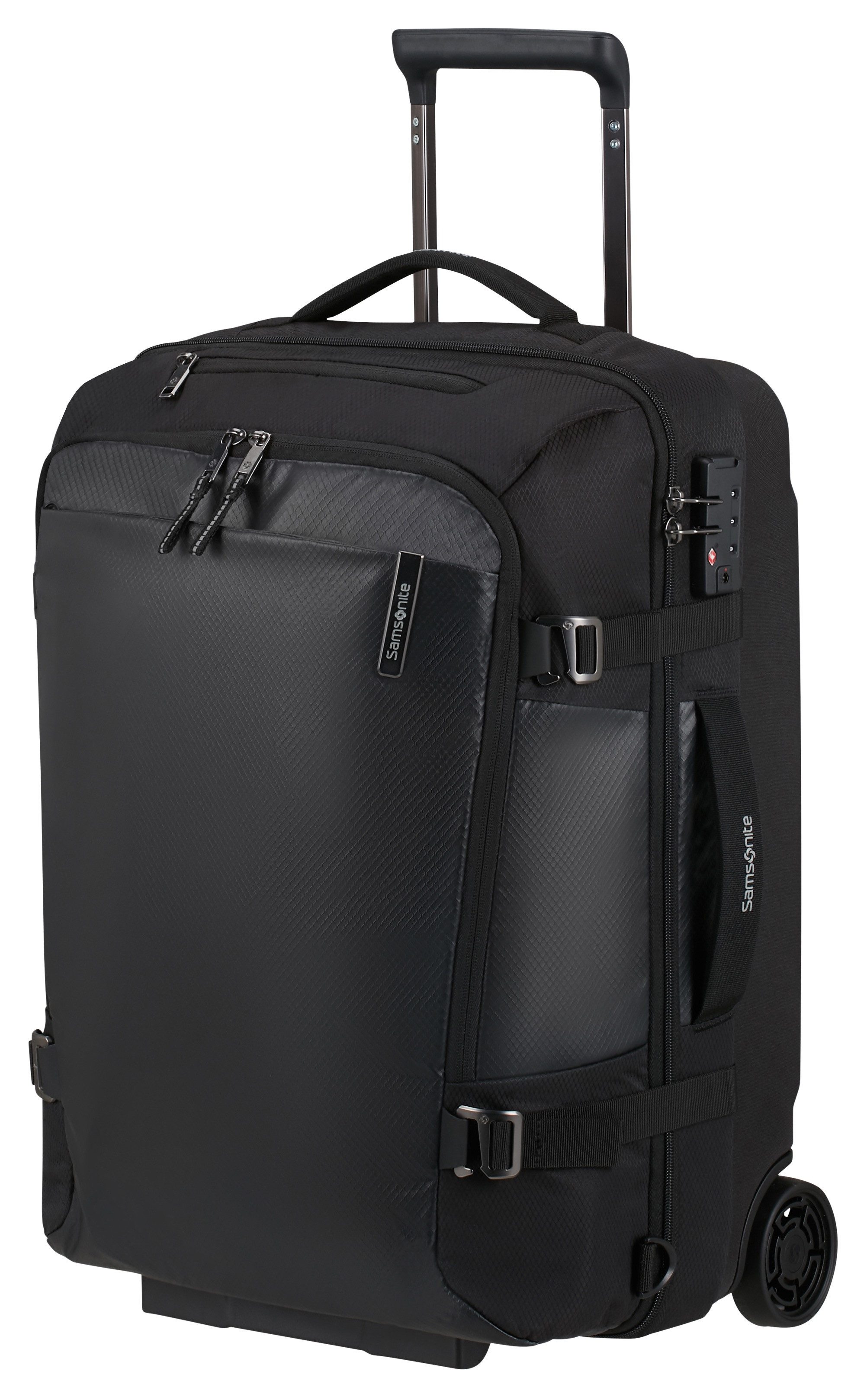 Samsonite Reisetasche ARMOX, 55 cm, Duffle mit Rollen TSA-Schloss Packgurte Trolley-Gestänge