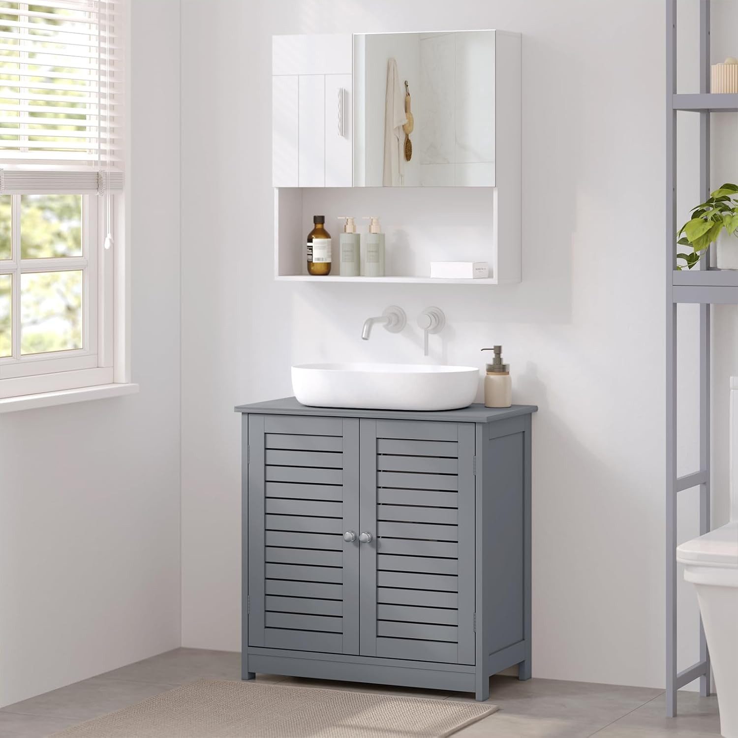 EUGAD Waschbeckenunterschrank (1-St) Unterschrank 60x30x60 cm mit 2 Türe Gr günstig online kaufen