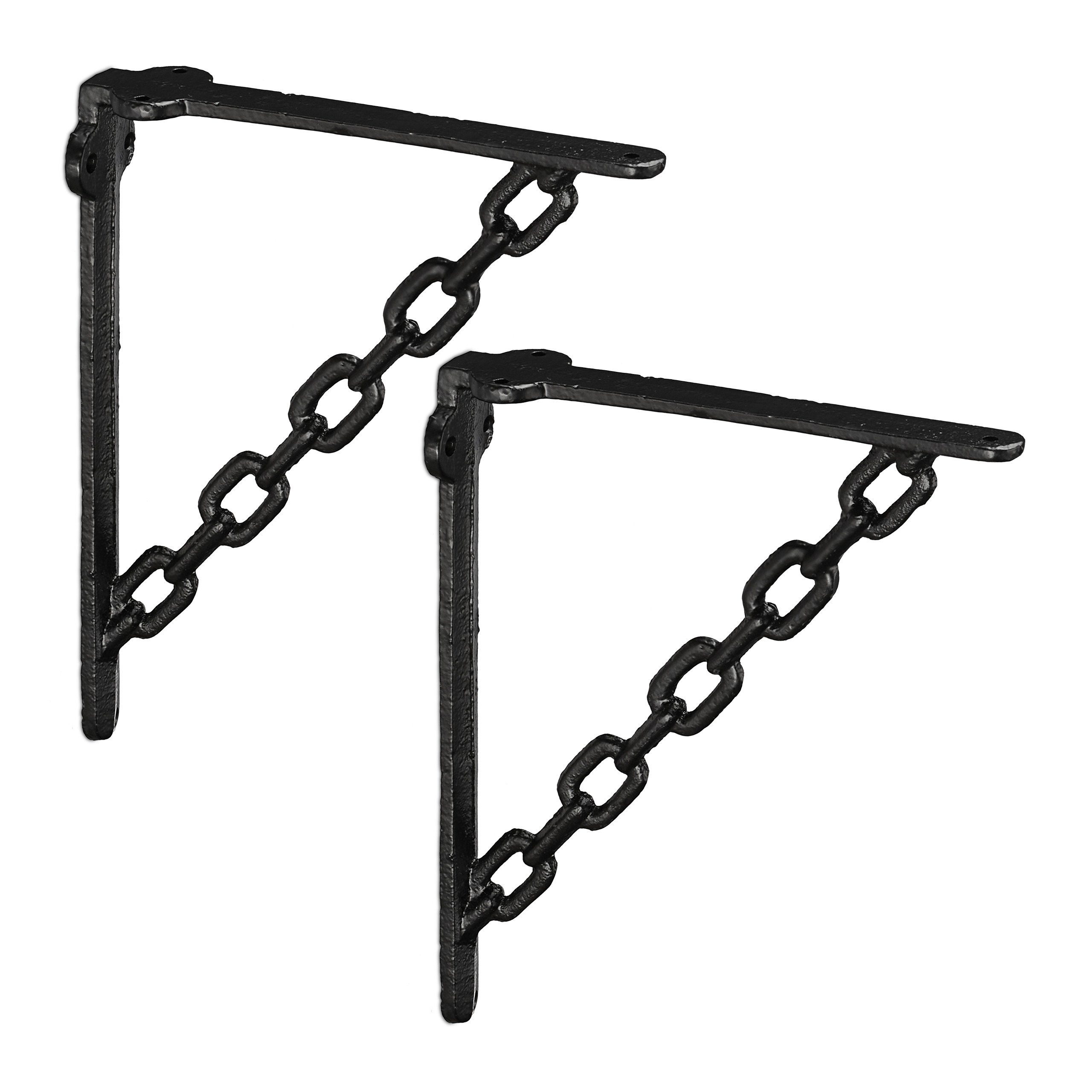 relaxdays Wandregalhalter 2er Set Regalwinkel Gusseisen günstig online kaufen