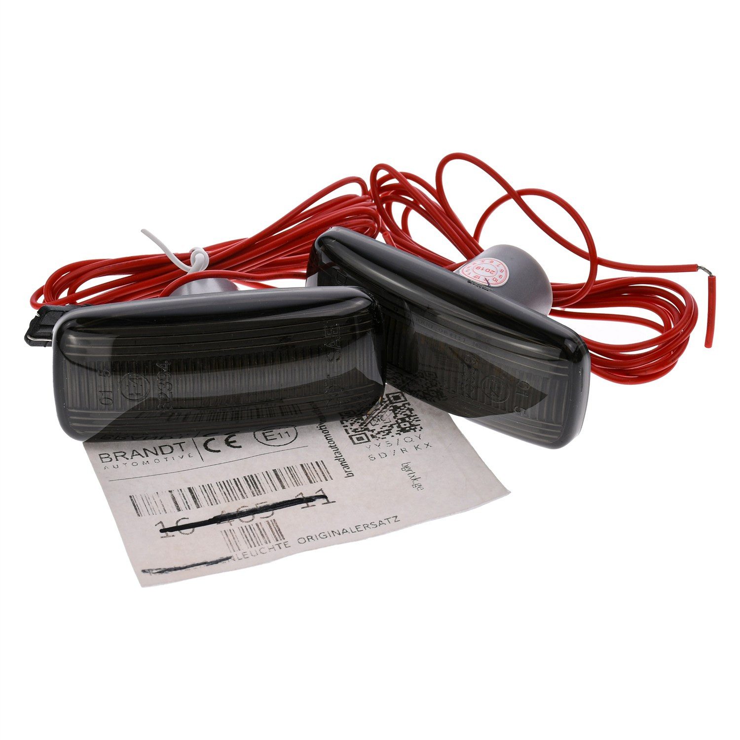BRANDT AUTOMOTIVE KFZ-Ersatzleuchte Auto Seitenblinker Set LED Kotflügel Blinker + Kabel Schwarz, für Jeep Commander I XH, XK (06-10); Compass I MK (07-17); Grand C...