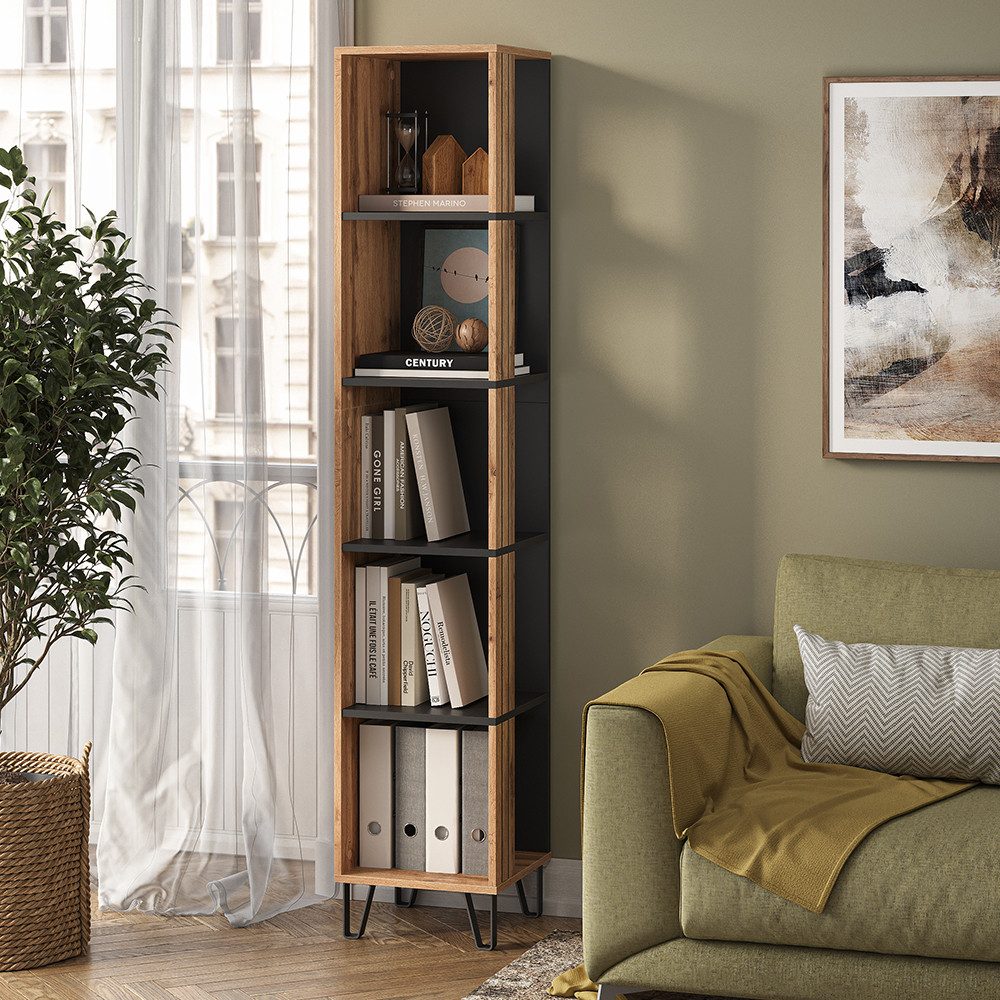 Vicco Bücherregal Amber, Eiche Wotan, 36 x 186.6 cm günstig online kaufen