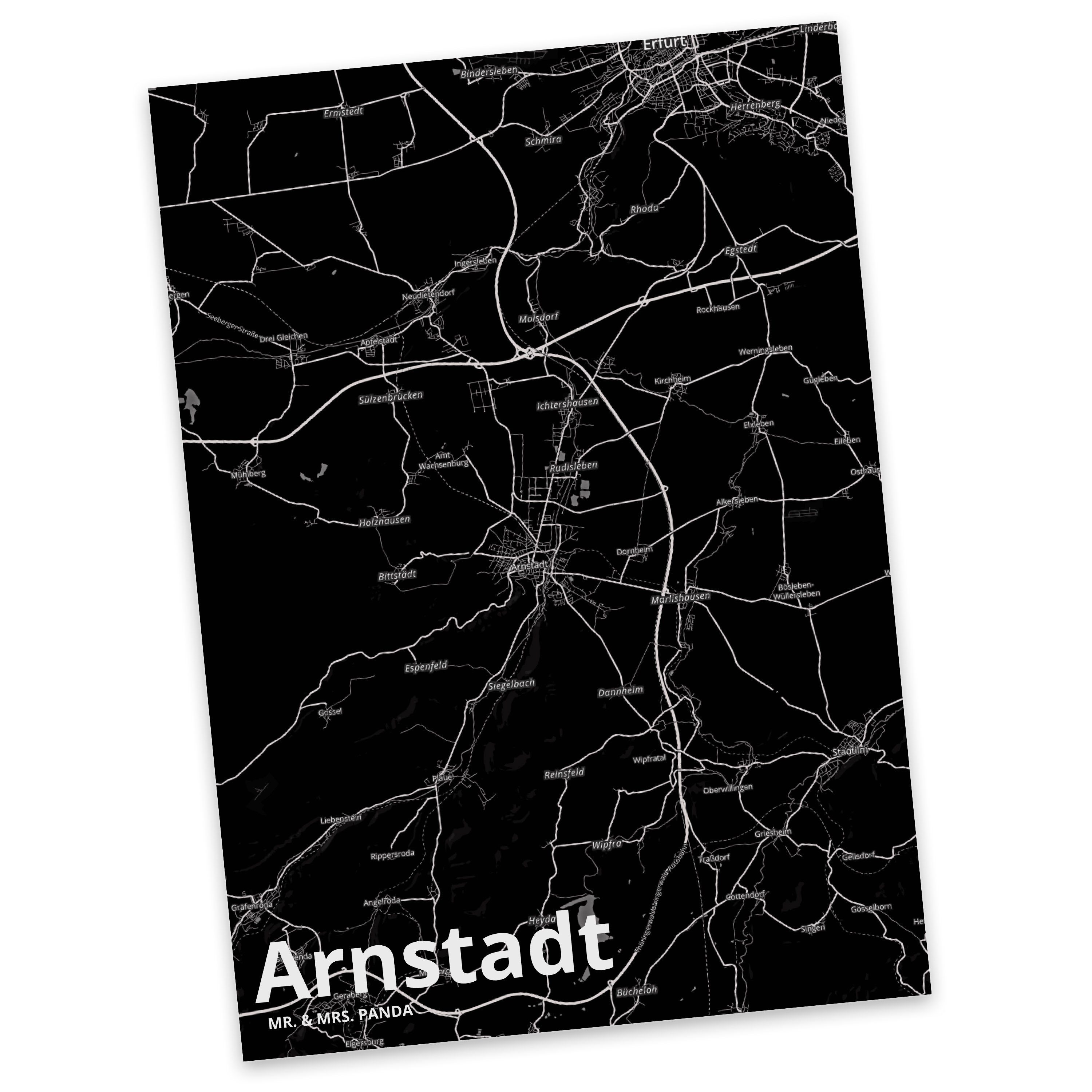 Mr. & Mrs. Panda Postkarte Arnstadt - Geschenk, Dankeskarte, Städte, Stadt Dorf Karte Landkarte | Grußkarten