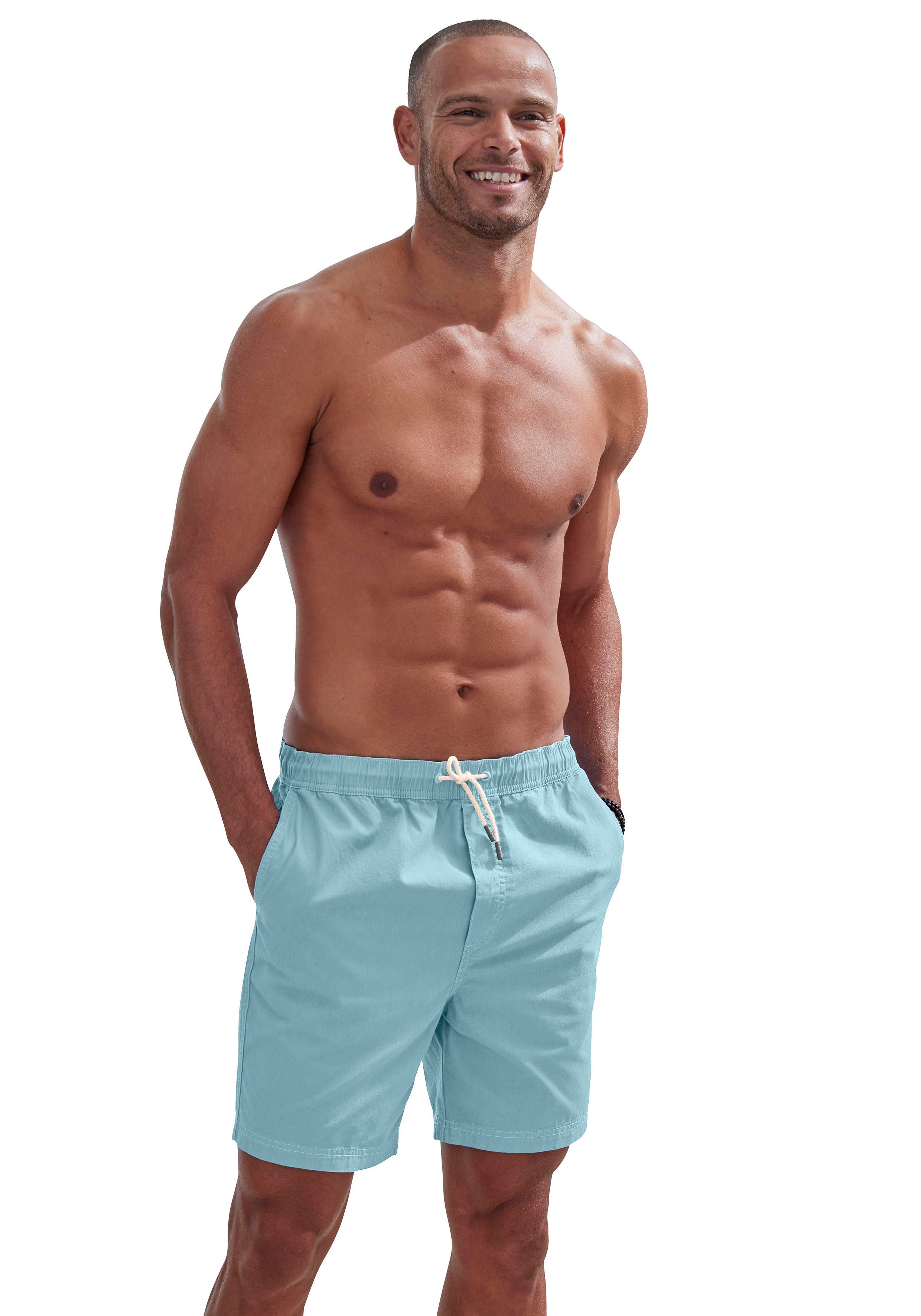 John Devin Shorts - Bermuda in sommerlichen Farben kurze Schlupfhose aus elastischer, gewebter Baumwollqualität