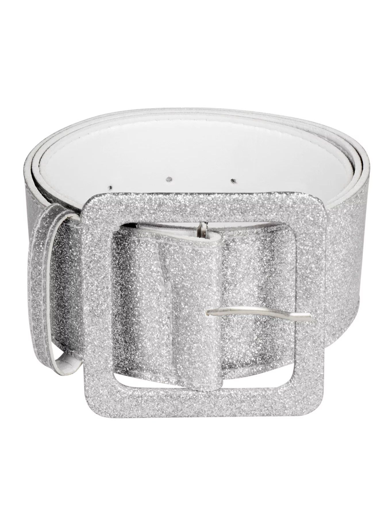 Boland Synthetikgürtel Glitzer Gürtel silber