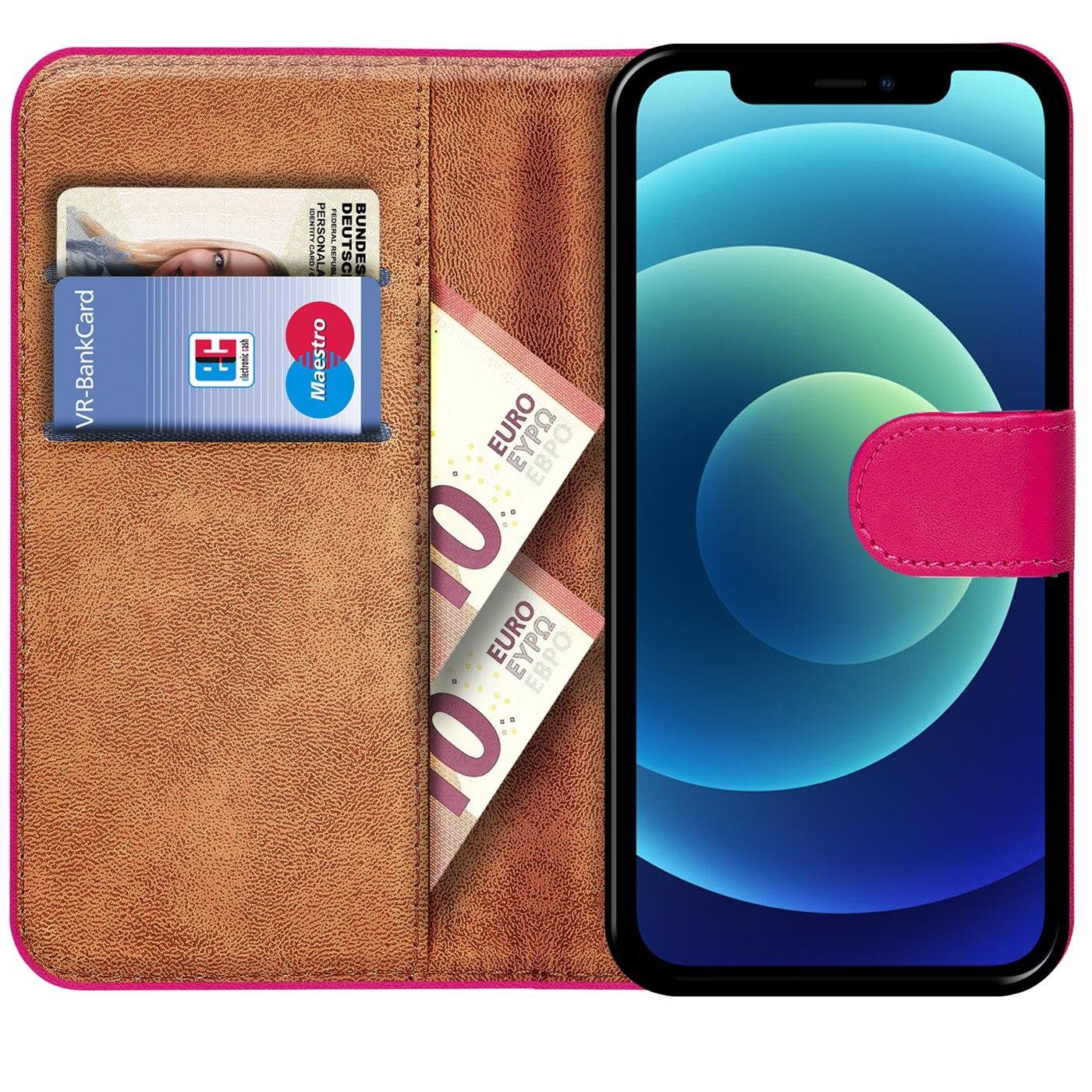 CoolGadget Handyhülle Wallet Klapp Tasche Book Case für Apple iPhone 12 Mini 5,4 Zoll, Hülle Klapphülle Flip Cover Etui Schutzhülle