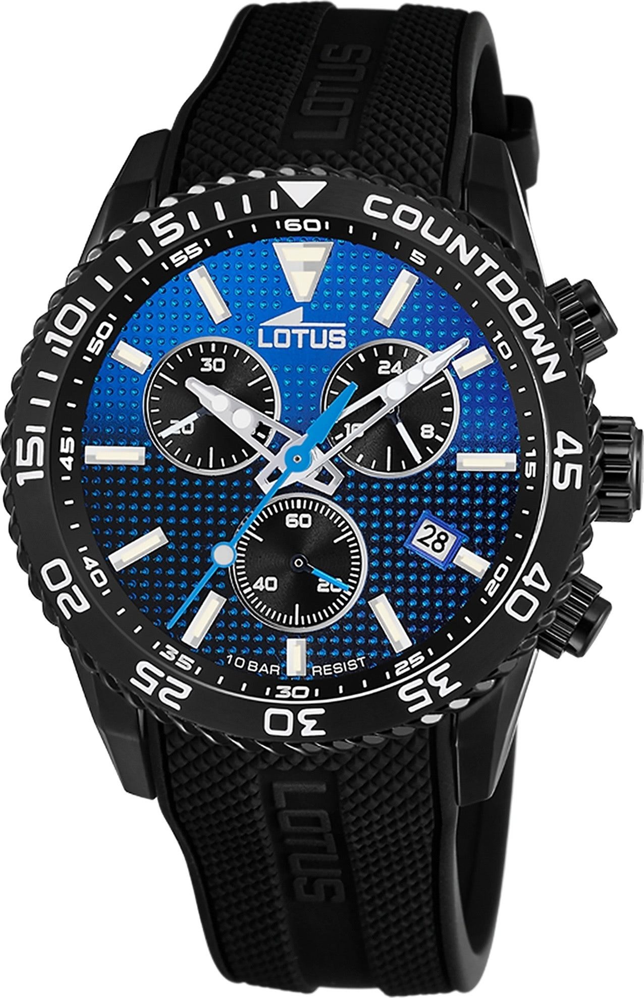 Chronograph Lotus Herrenuhr Silikon schwarz Lotus