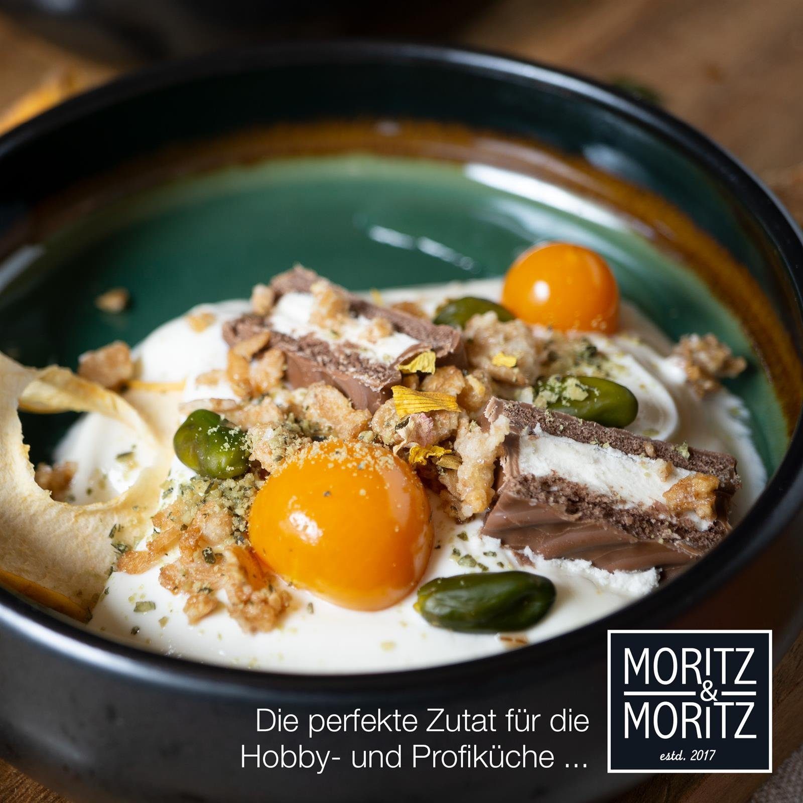 Moritz & für aus Dip Set), Dessertschale Dessert 4tlg Schälchen Grün-Braun, Steinzeug Dessert Schale Moritz Steinzeug, (4er